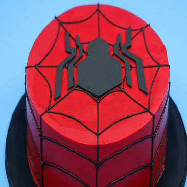 spiderman costume logo cake