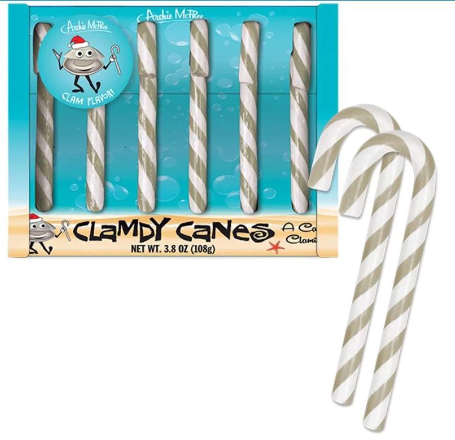 Clam Flavored Candy Canes , Set Of 6