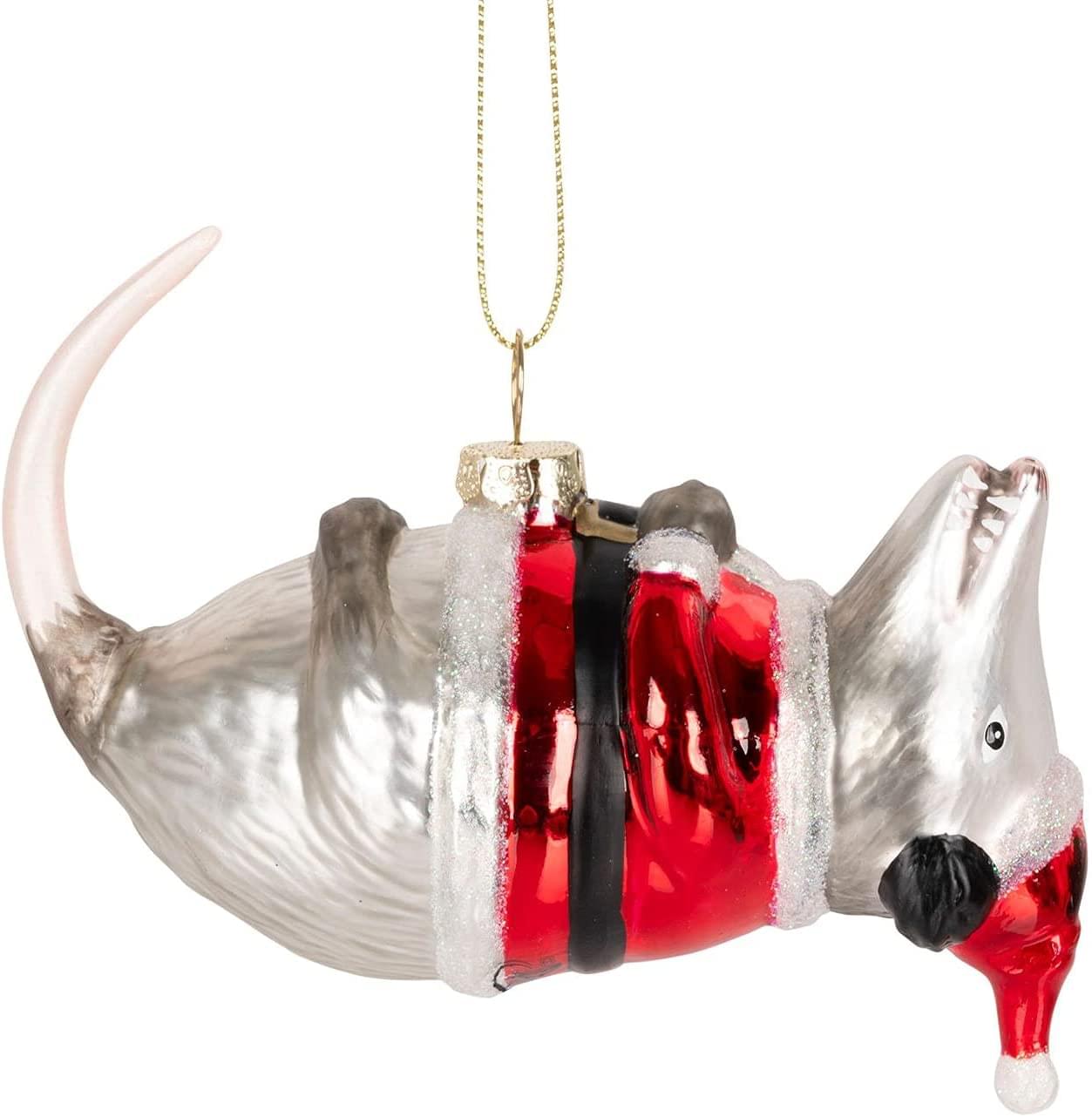 Santa Possum Hand-Blown Glass Holiday Ornament