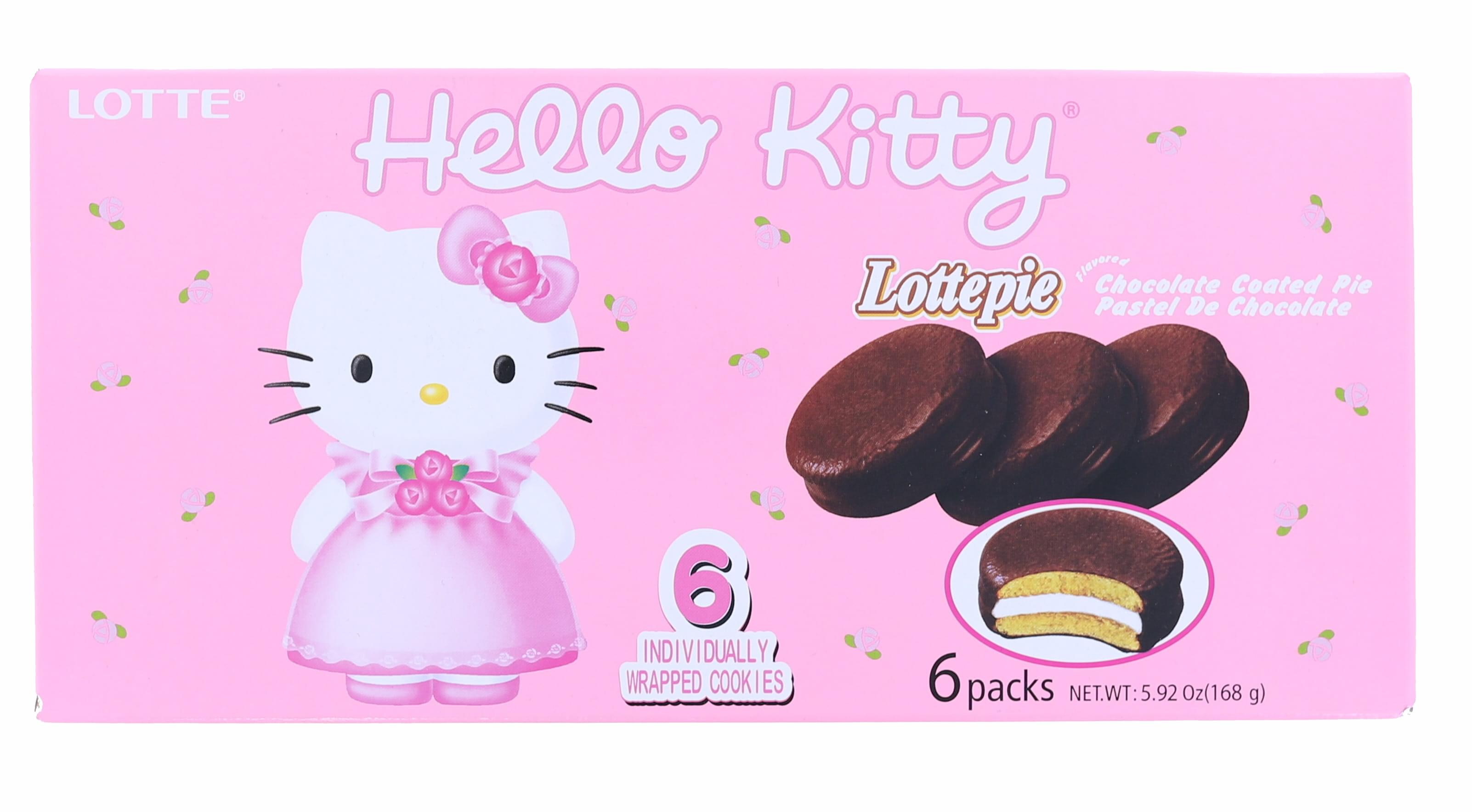 Hello Kitty Lotte Pie Chocolate Covered Cookies , 5.92 Ounce Pack