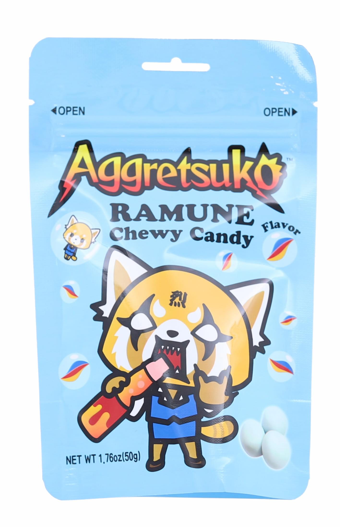 Sanrio Aggretsuko Chewy Ramune Flavor Candy , 1.76 Ounce Pack