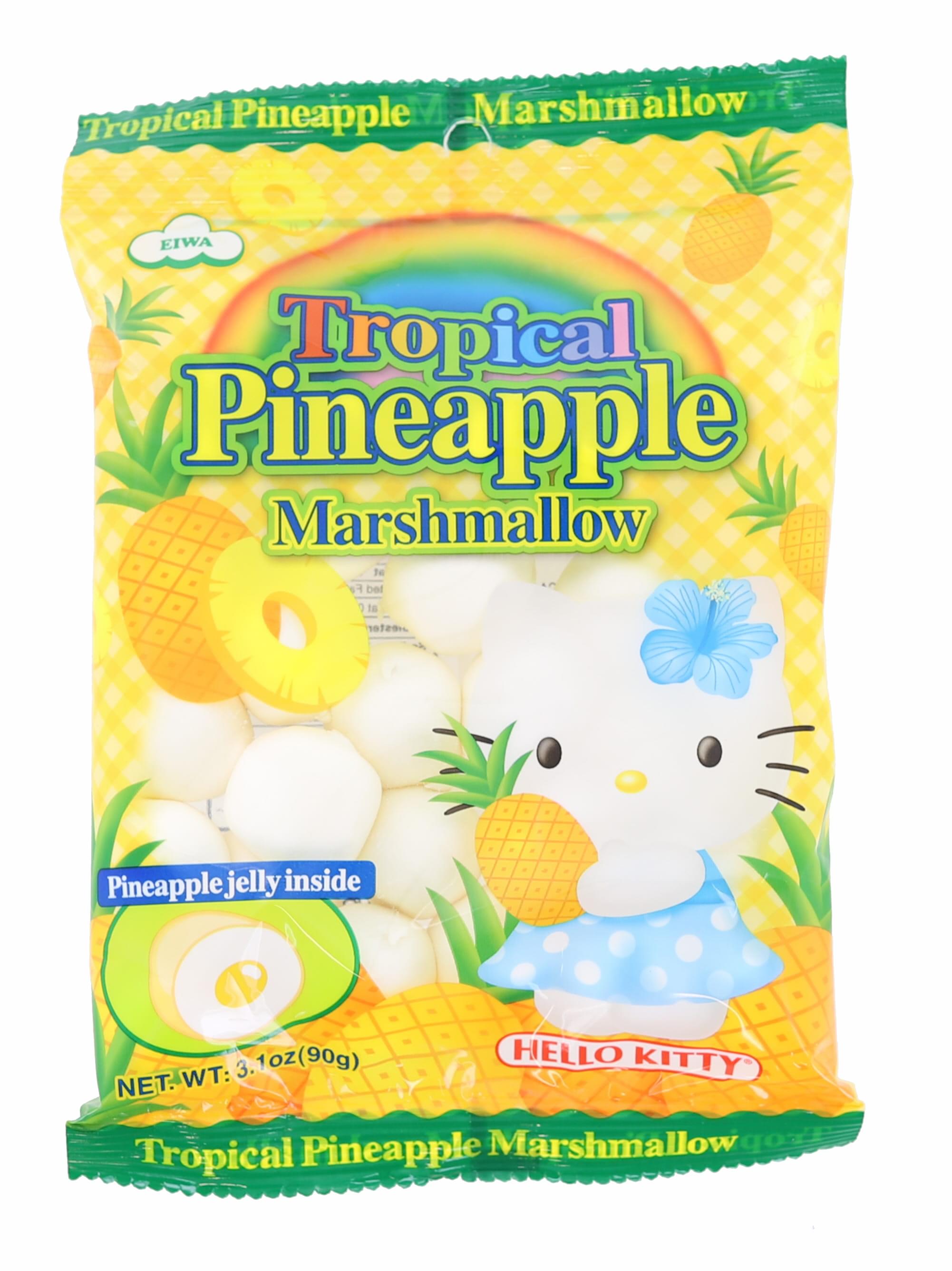 Hello Kitty Marshmallow Pineapple Filled Candy , 3.1 Ounce Pack