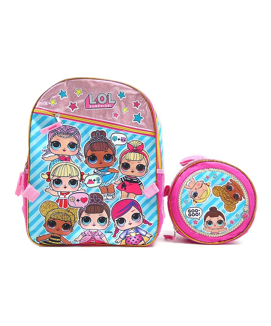 LOL Surprise! Gangs All Here 16 Girl's Backpack W/ Lunch Tote