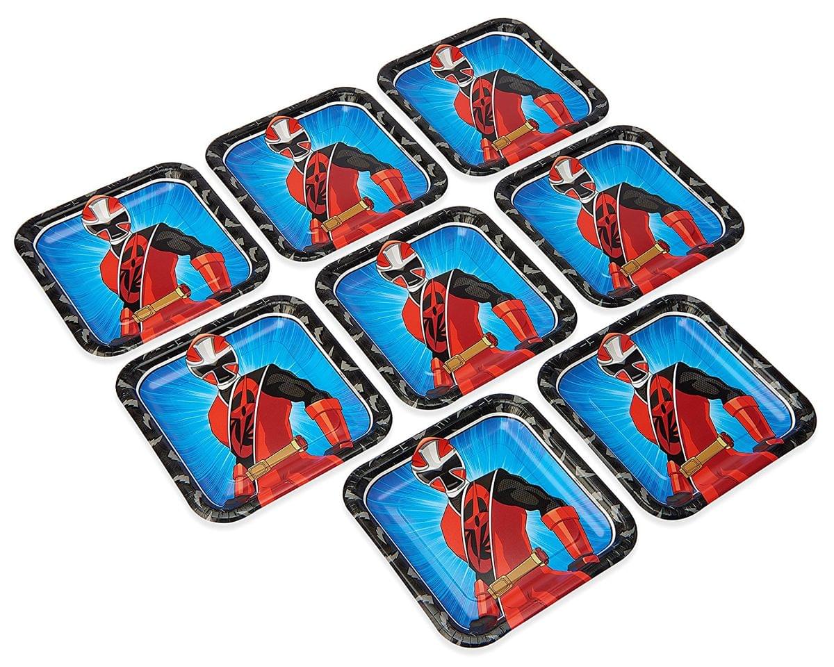 Power Rangers Ninja Steel 9 Square Paper Party Plates, 8-Pack