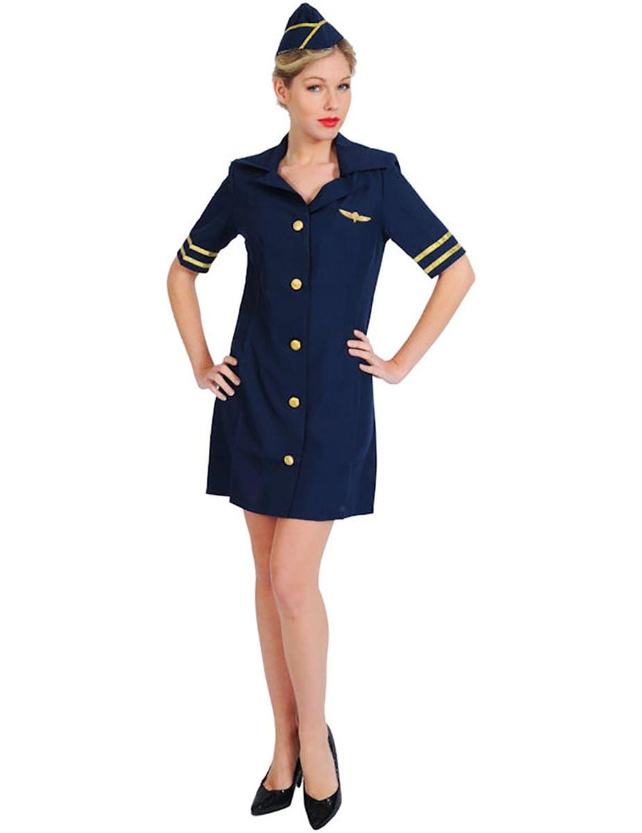 Sexy Blue Air Hostess Adult Costume | Free Shipping