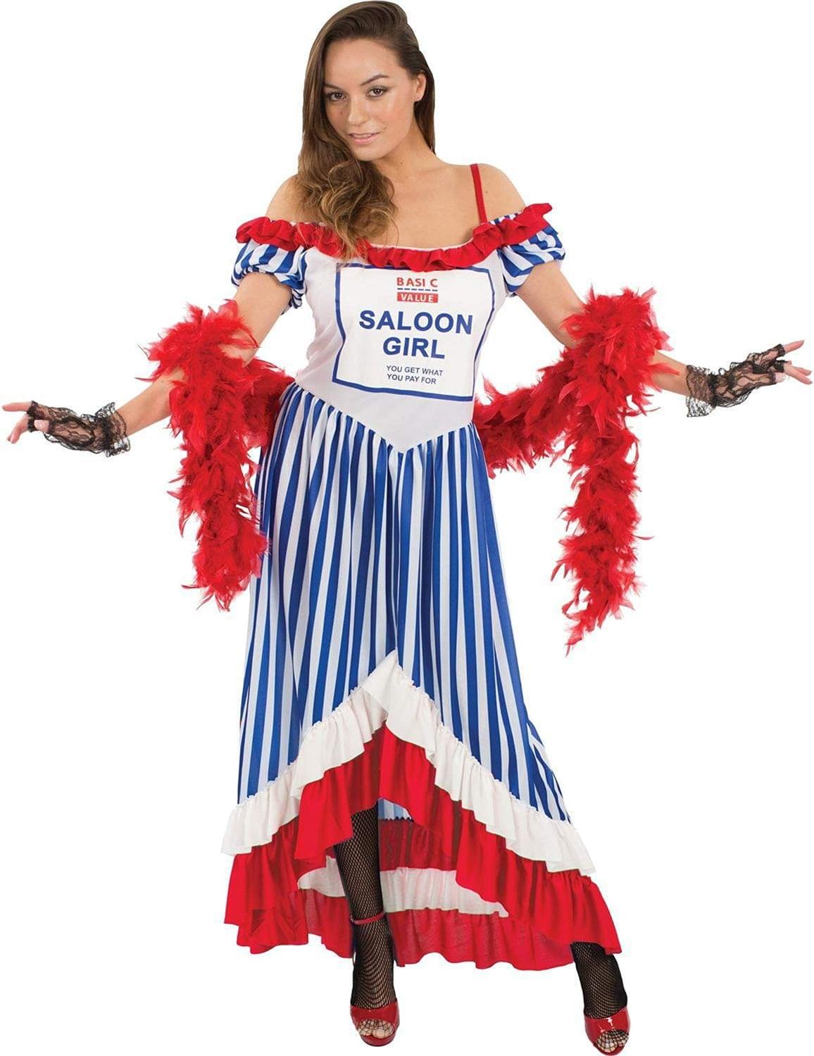 Saloon Girl Fancy Dress Adult Costume - Medium