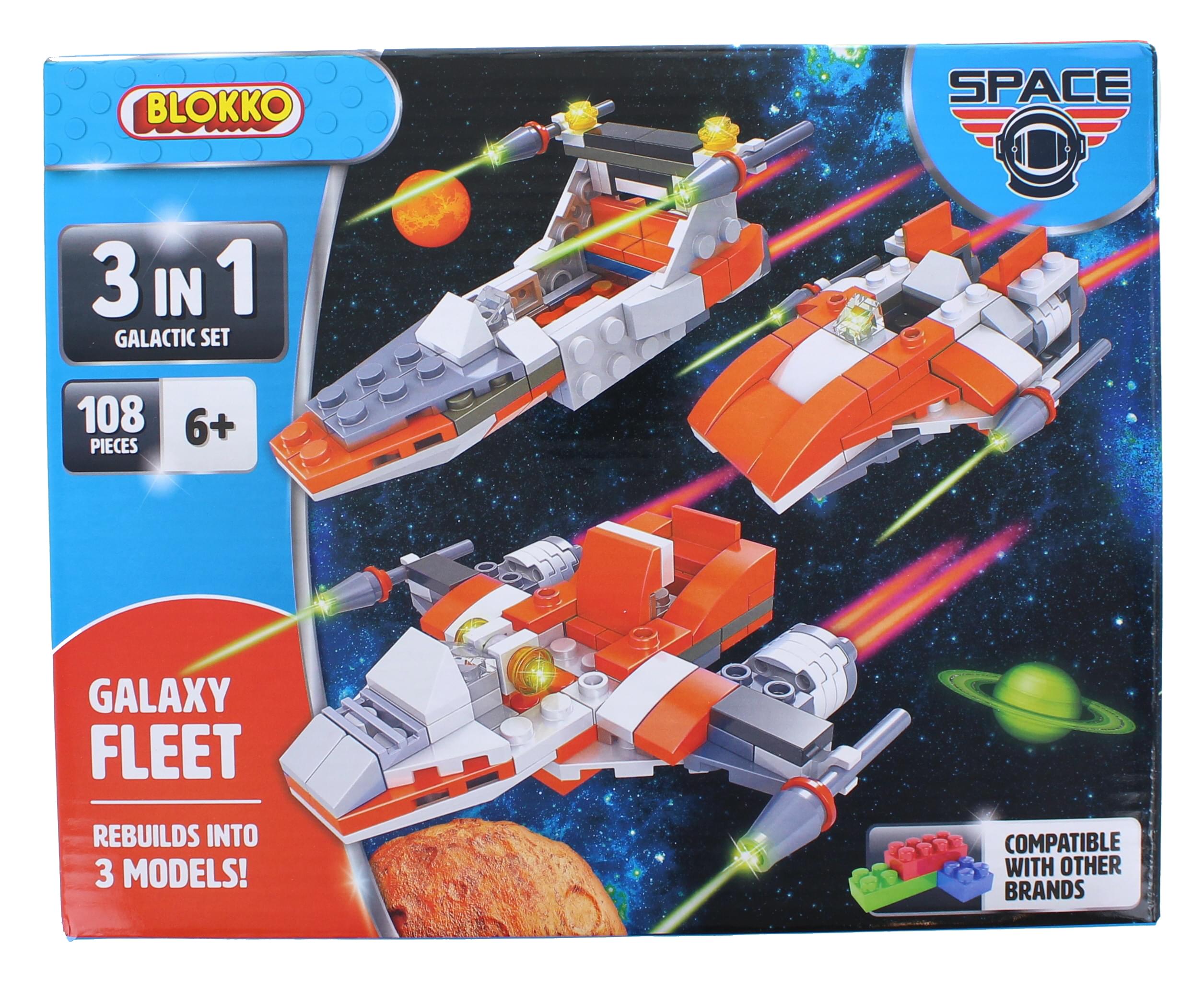 Blokko 3 In 1 Galaxy Fleet 108 Piece Building Kit