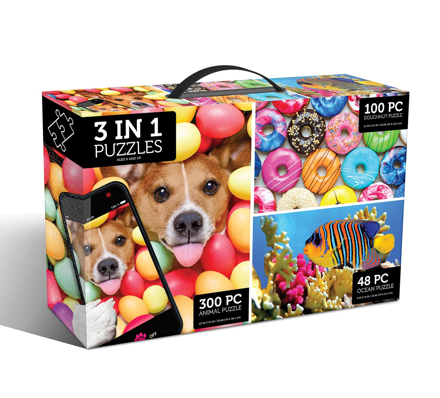 3 In 1 Jigsaw Puzzle Pack , 300, 100 And 48 Pieces