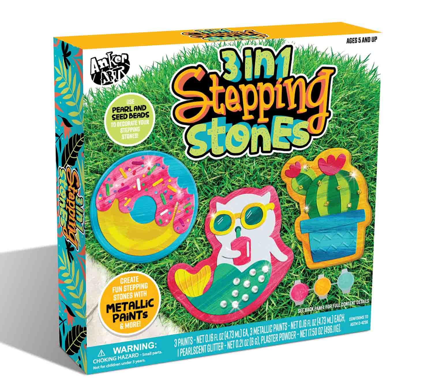 3 In 1 Stepping Stones Craft Kit , Makes 3 Stepping Stones