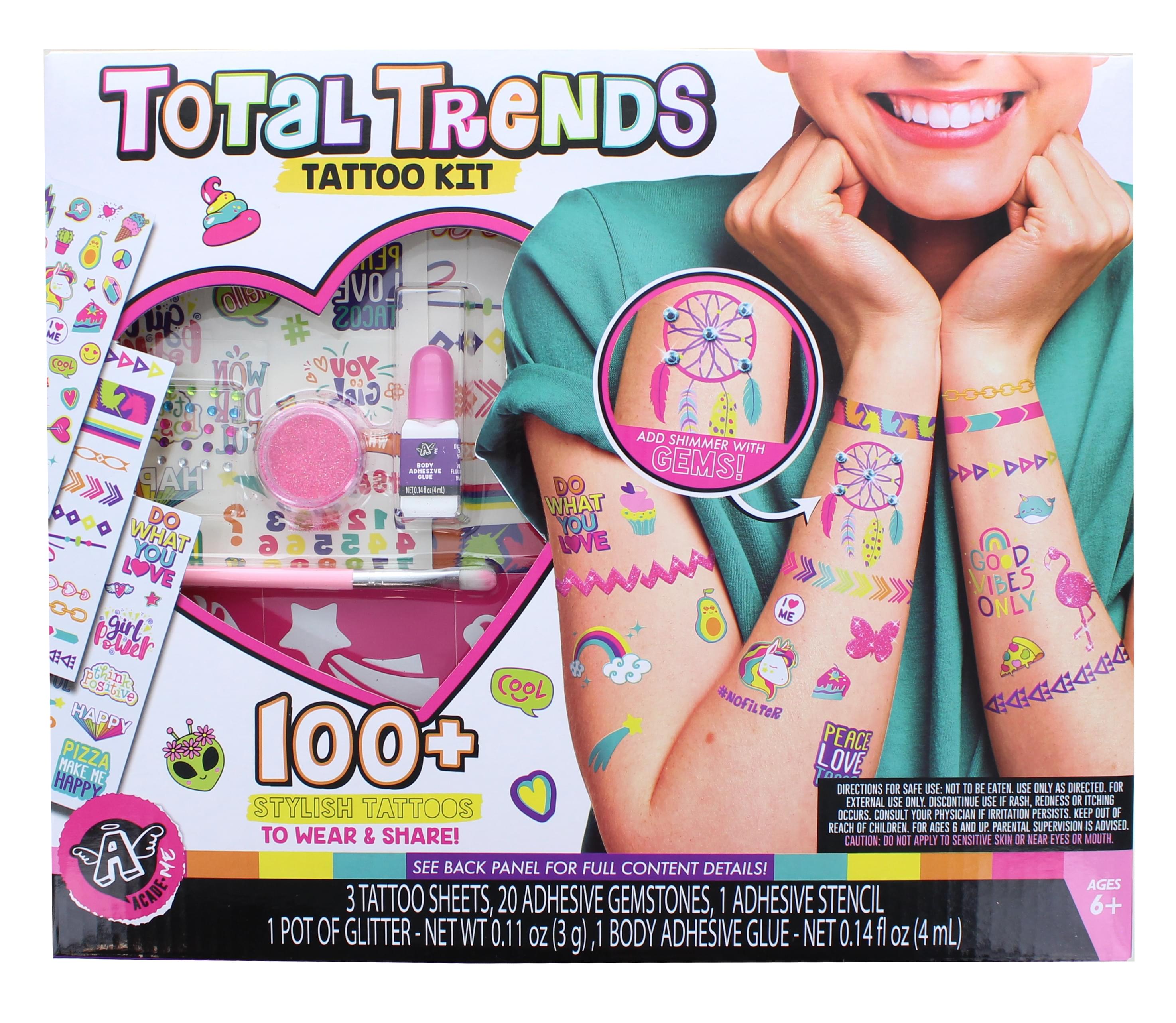 Total Trends Temporary Tattoo Kit , 100+ Tattoos