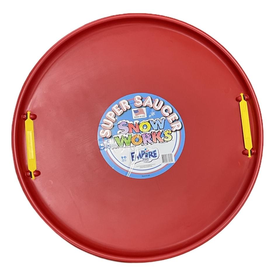 Super Saucer 28 Inch Round Snow Sled , Red , Manufactured Here In The USA