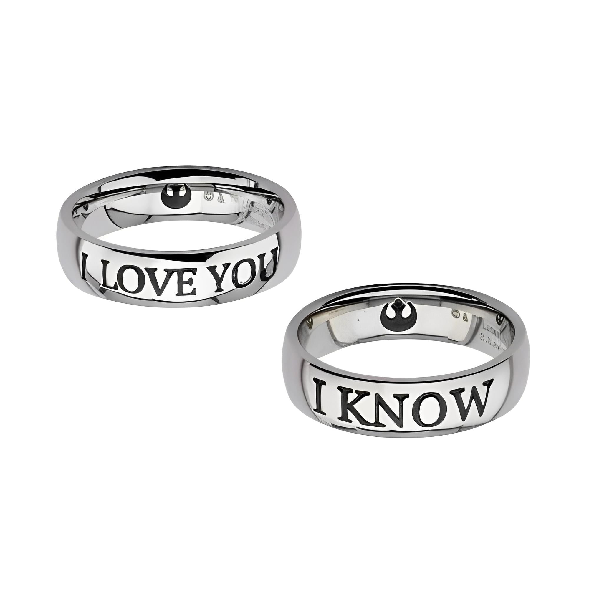 Star Wars I Love You / I Know Ring Set, Women's Size 7, Men's Size 10