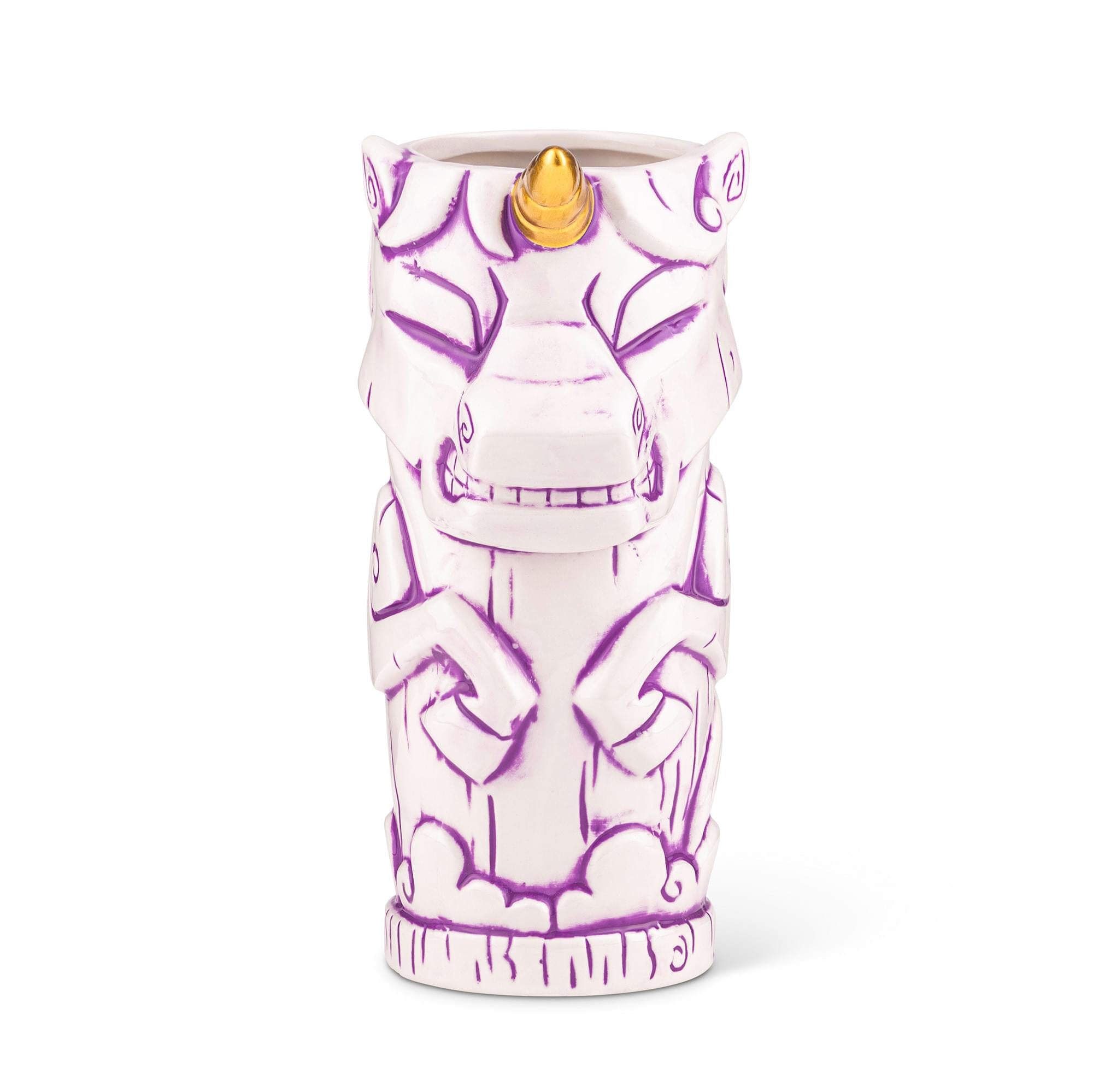 Geeki Tikis White Unicorn Fantasy Mug , Ceramic Tiki Style Cup , Holds 19 Ounces