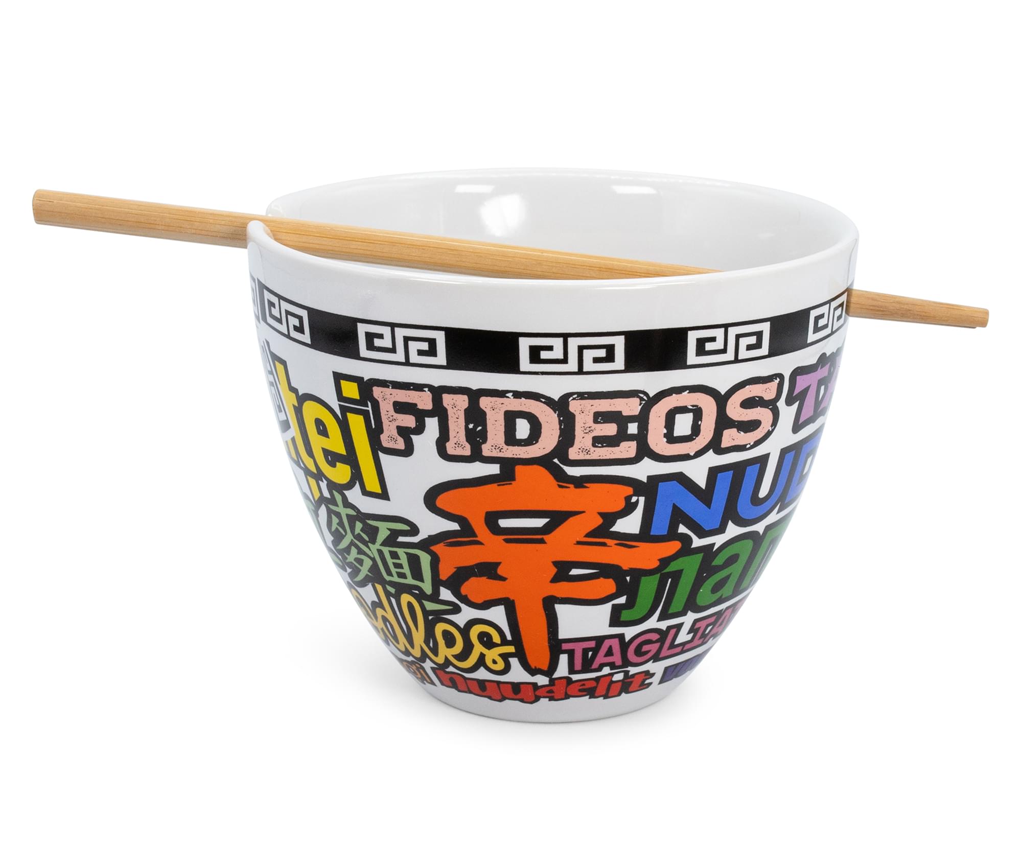 Bowl Bop Noodle Collage Japanese Dinner Set , 16-Ounce Ramen Bowl, Chopsticks