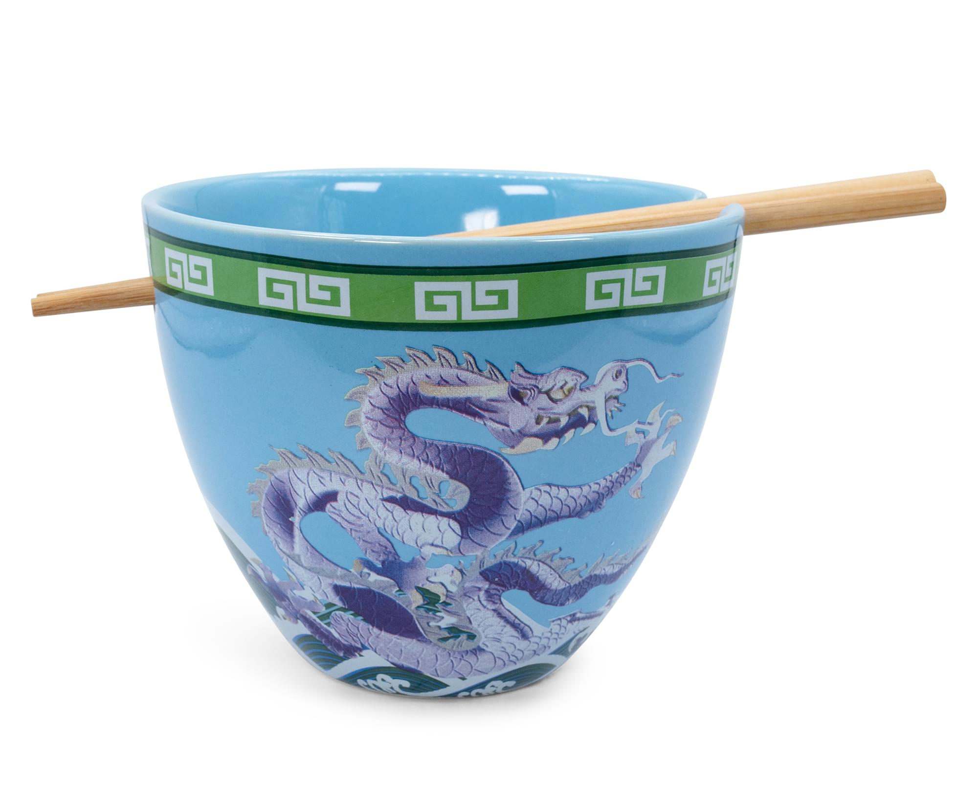 Bowl Bop Blue Dragons Japanese Dinnerware Set , 16-Ounce Ramen Bowl, Chopsticks