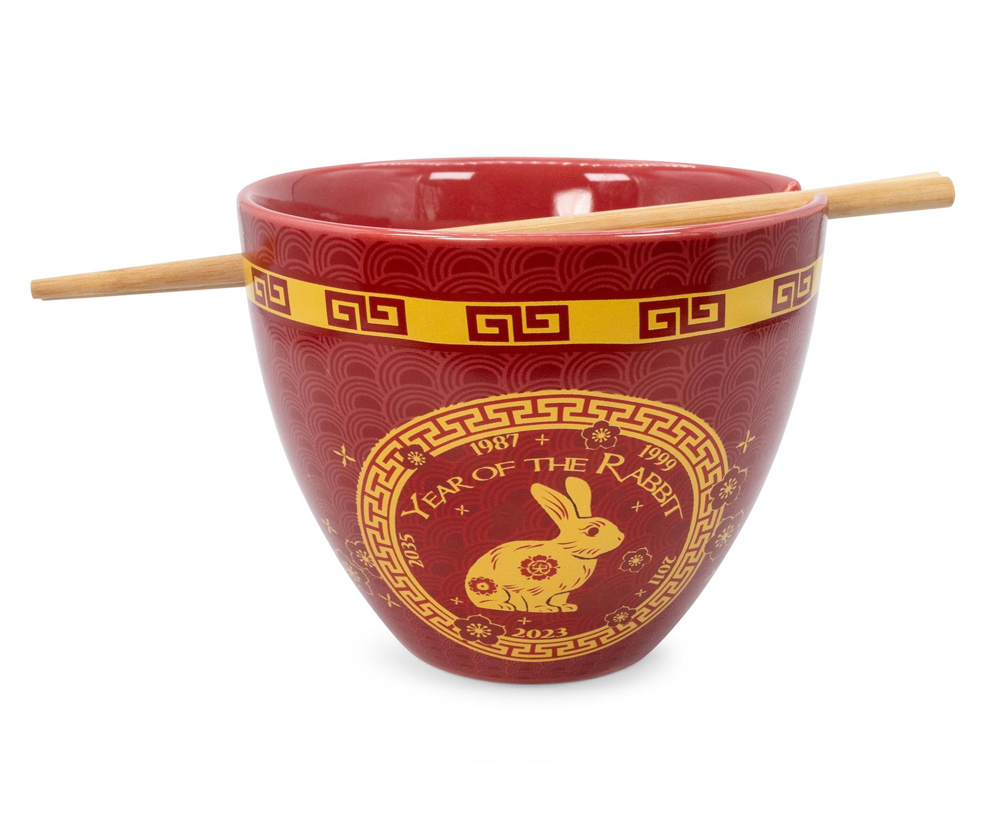 Year Of The Rabbit Chinese Zodiac 16-Ounce Ramen Bowl And Chopstick Set