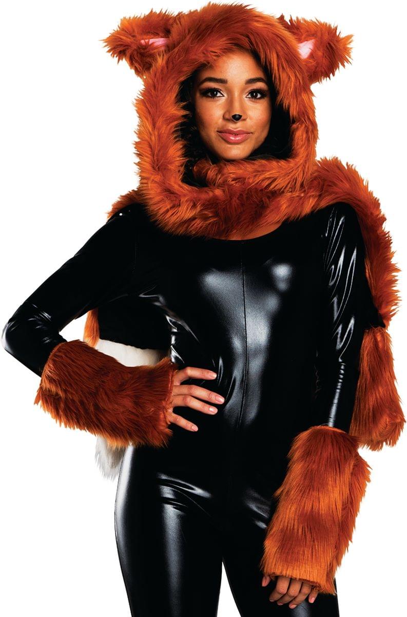 Fox Hood And Tail Adult Costume Kit, One Size