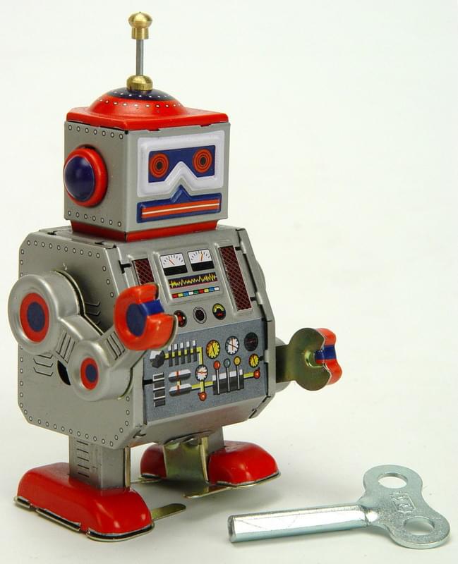 Vintage Style 3.75 Tin Transmission Robot