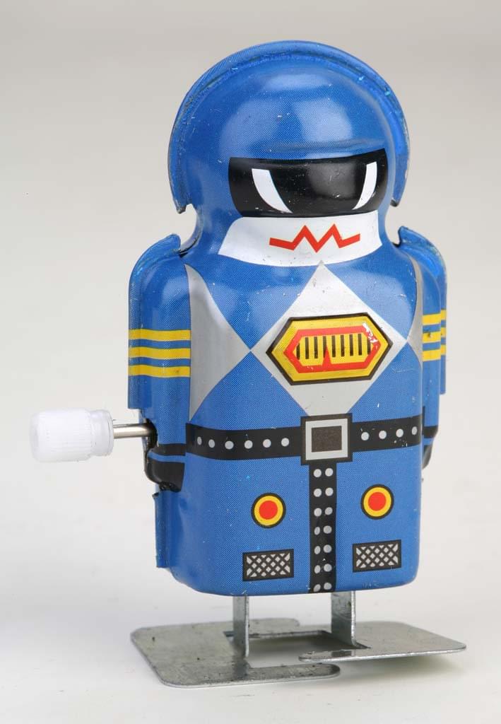 Vintage Style 2.5 Tin Mini Robot Blue (Magic Boy)