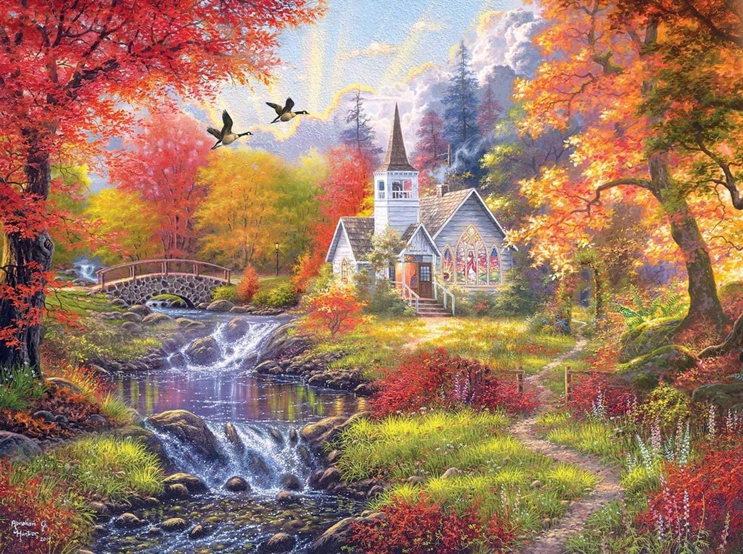 Woodland Church By Abraham Hunter 1000 Piece Jigsaw Puzzle