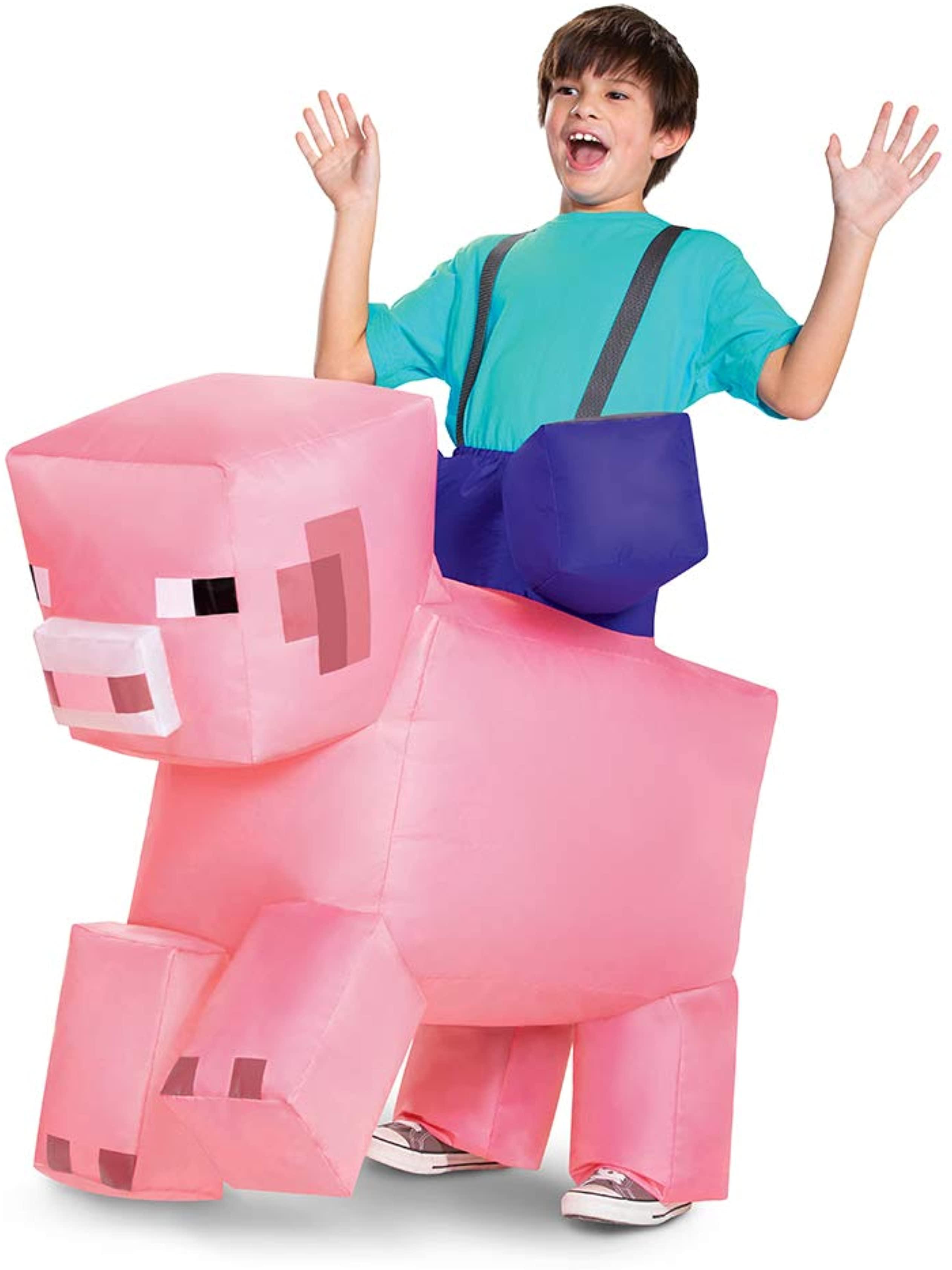 Photos - Fancy Dress Minecraft Pig Ride-On Child Inflatable Costume | One Size DGC-116899-C