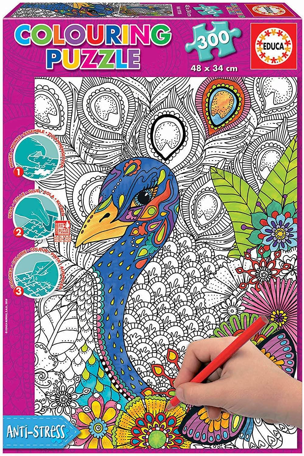 Jungle Safari 300 Piece Coloring Jigsaw Puzzle