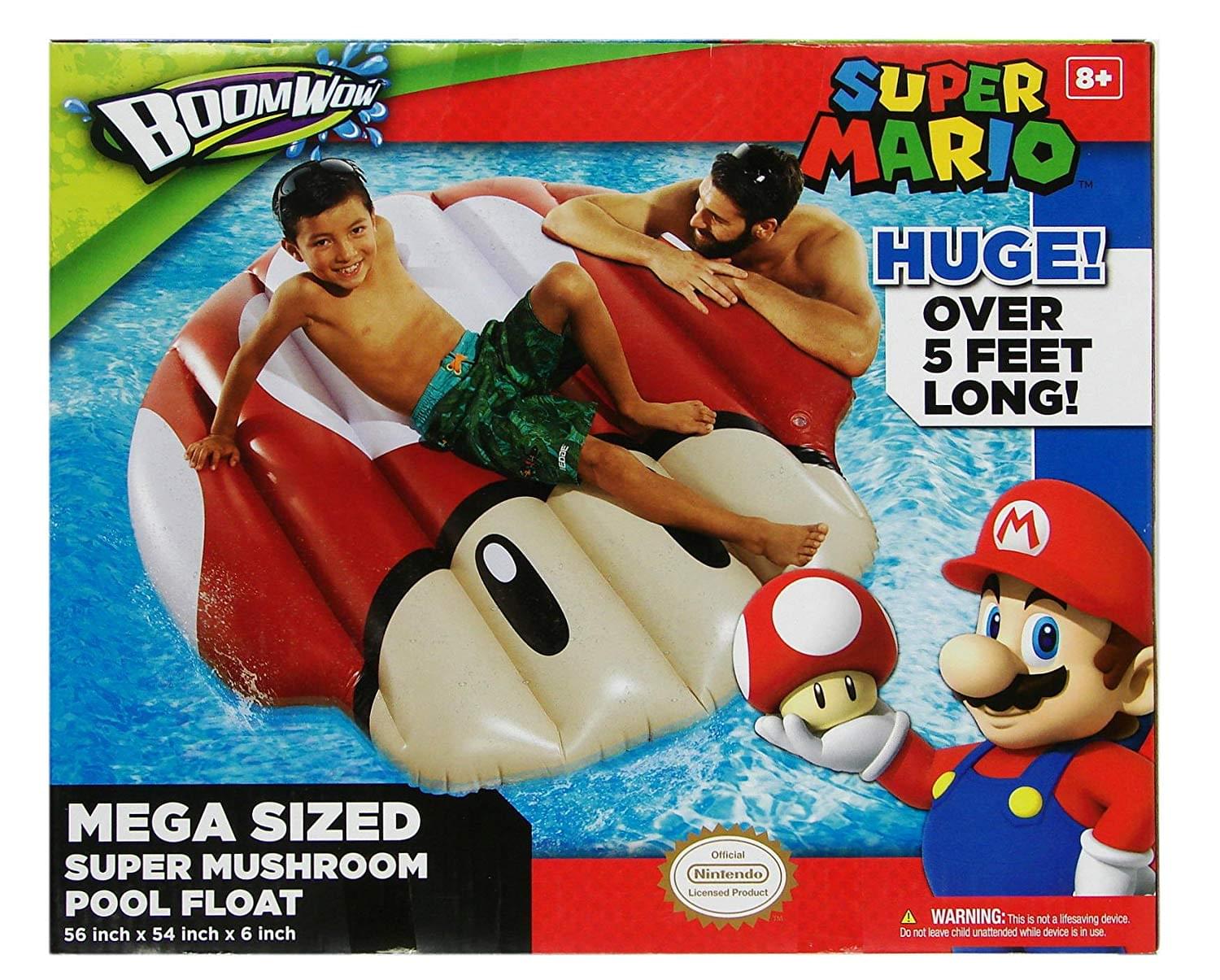 Super Mario Bros. 5 Foot Super Mushroom Inflatable Pool Float