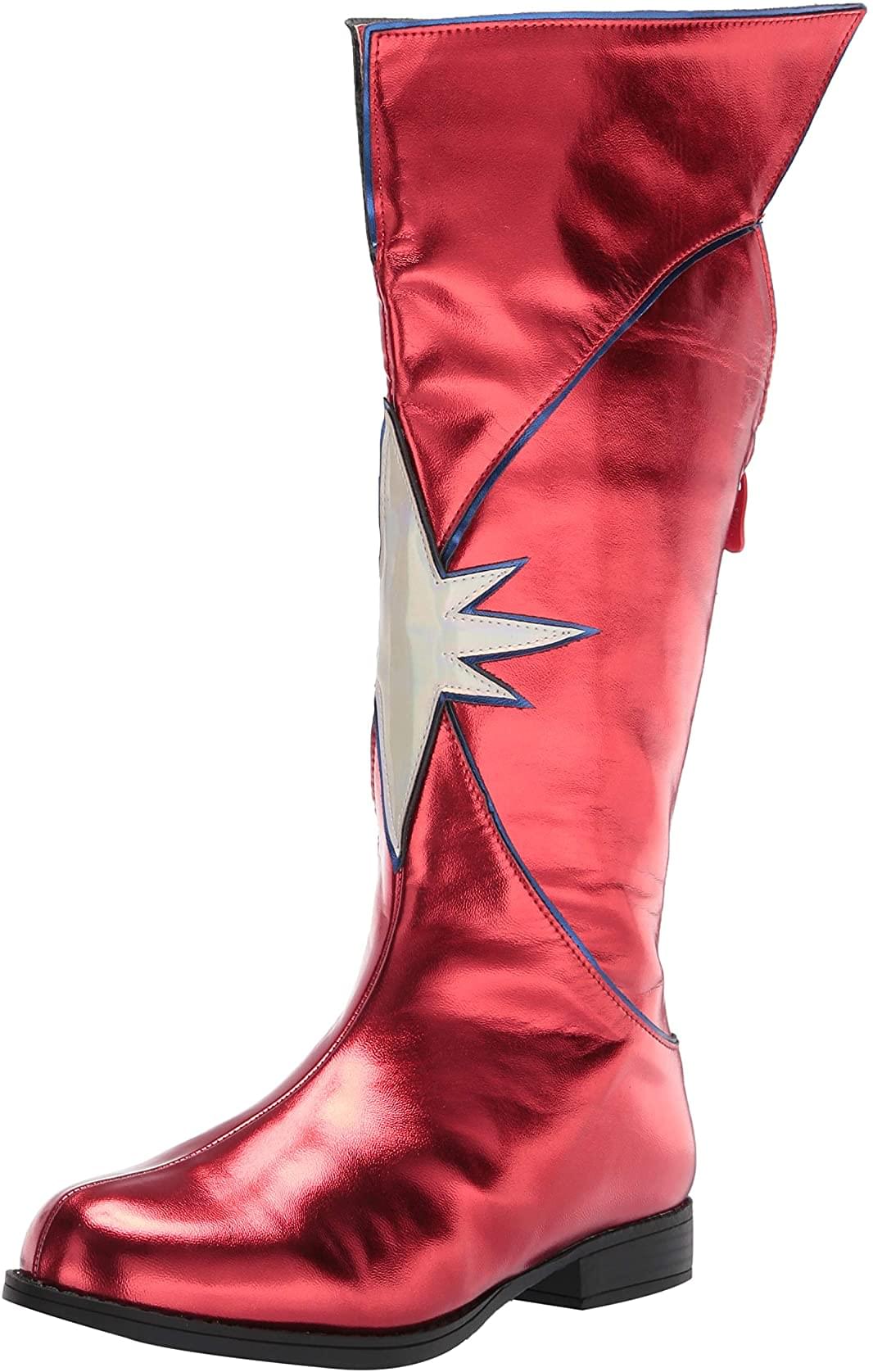 1.5 Heel Women's Knee High Superhero Boot Red