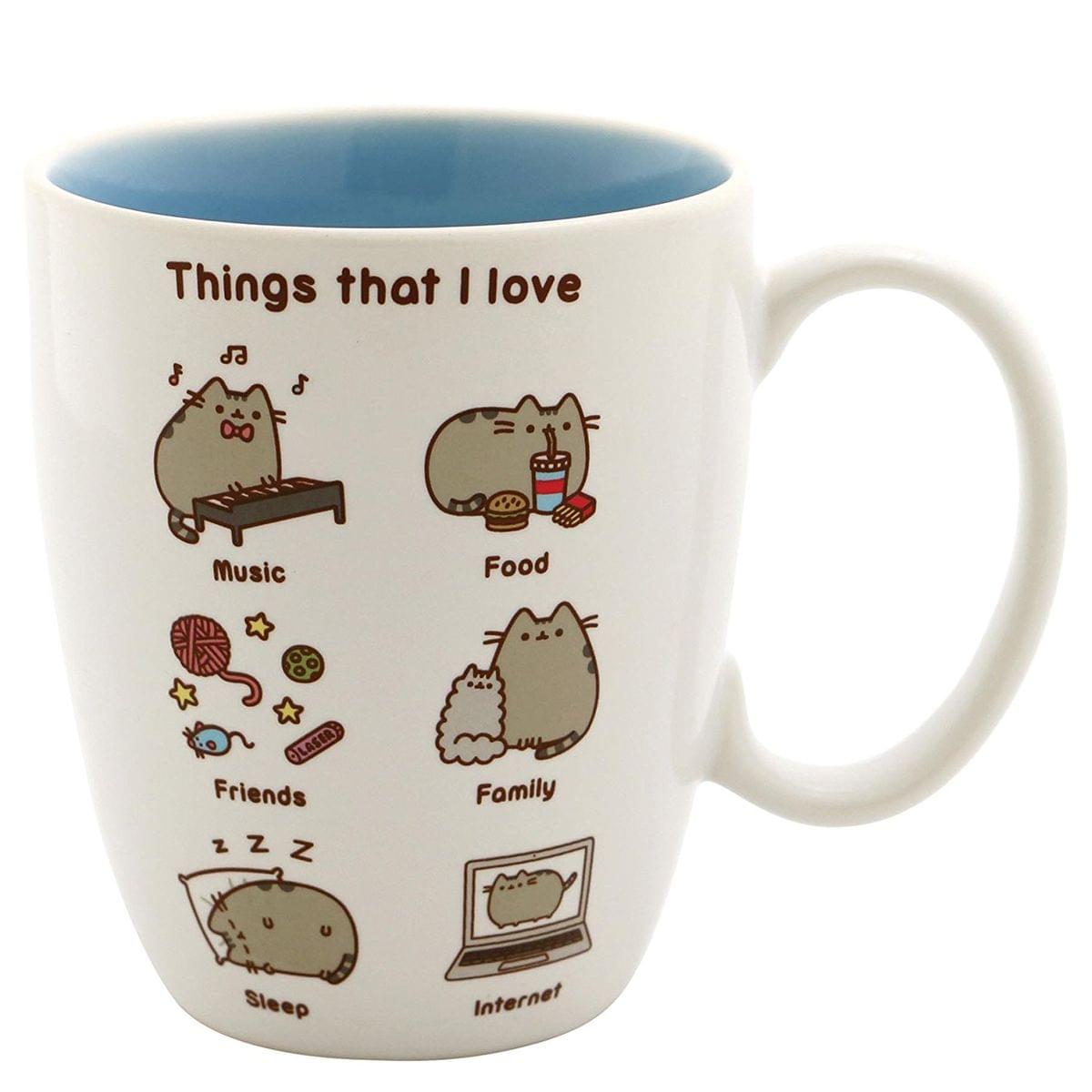 Pusheen The Cat Things Pusheen Loves 12oz Stoneware Coffee Mug