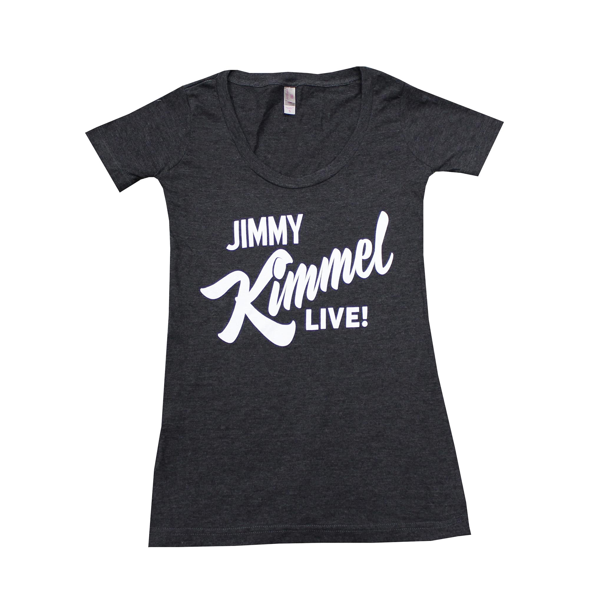 Jimmy Kimmel Live! Hollywood Heather Charcoal Scoop Neck Tee Shirt Adult