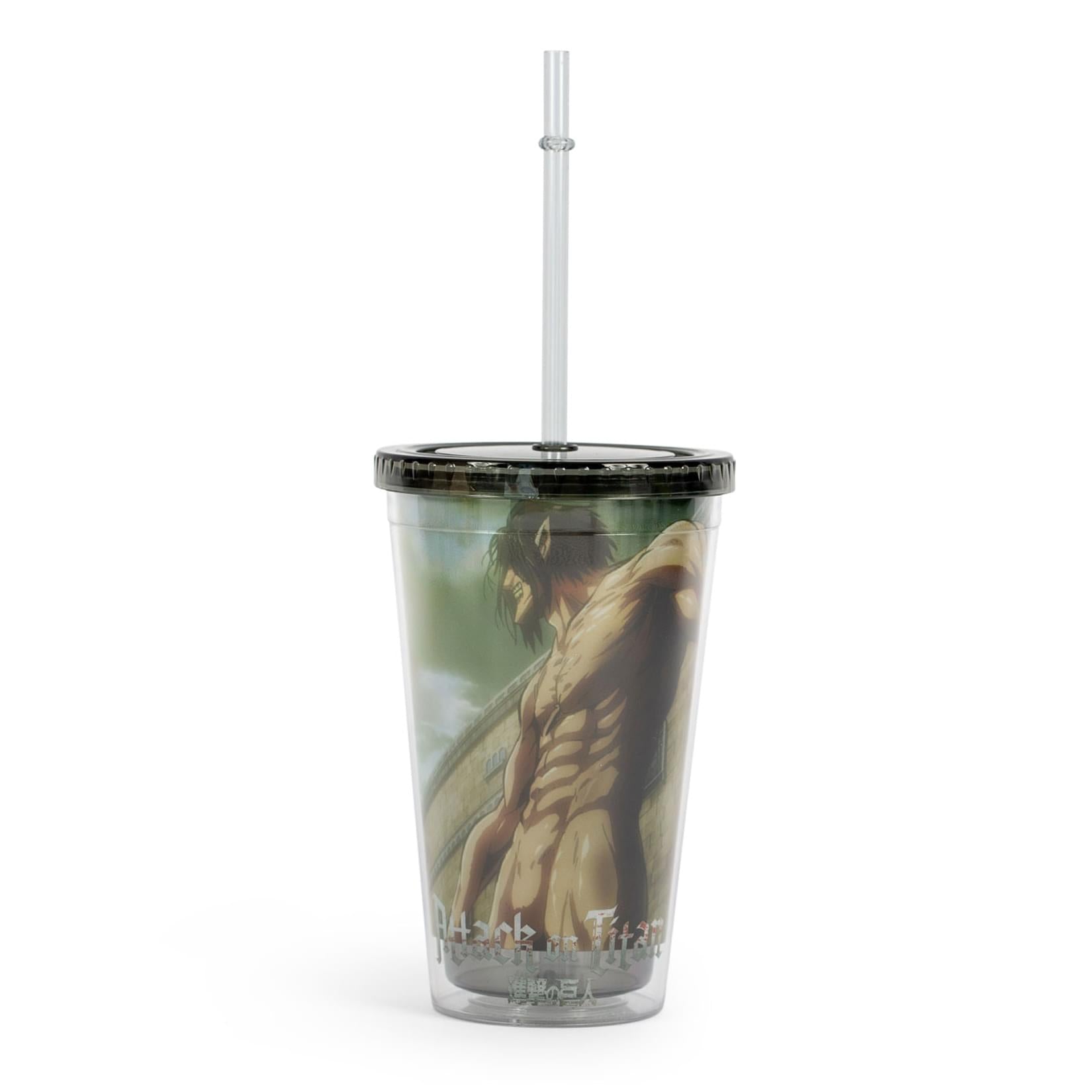 Attack On Titan Eren Yeager Titan Carnival Cup With Straw , Holds 16 Ounces