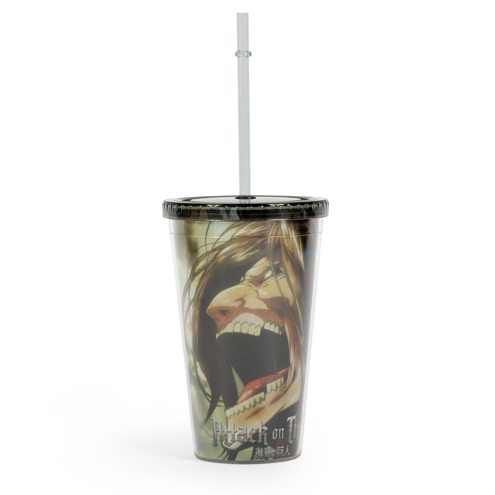Attack On Titan Eren Yeager Titan Screaming Carnival Cup With Straw , 16 Ounces