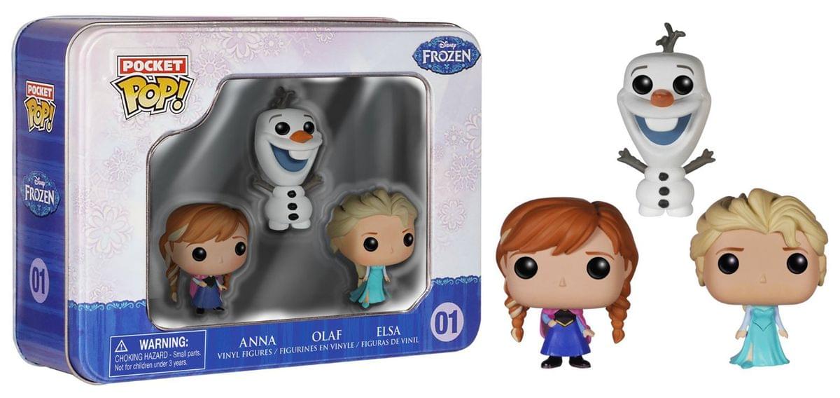 Disney's Frozen Funko Pocket POP Vinyl Figure 3-Pack Tin Elsa, Anna And Olaf