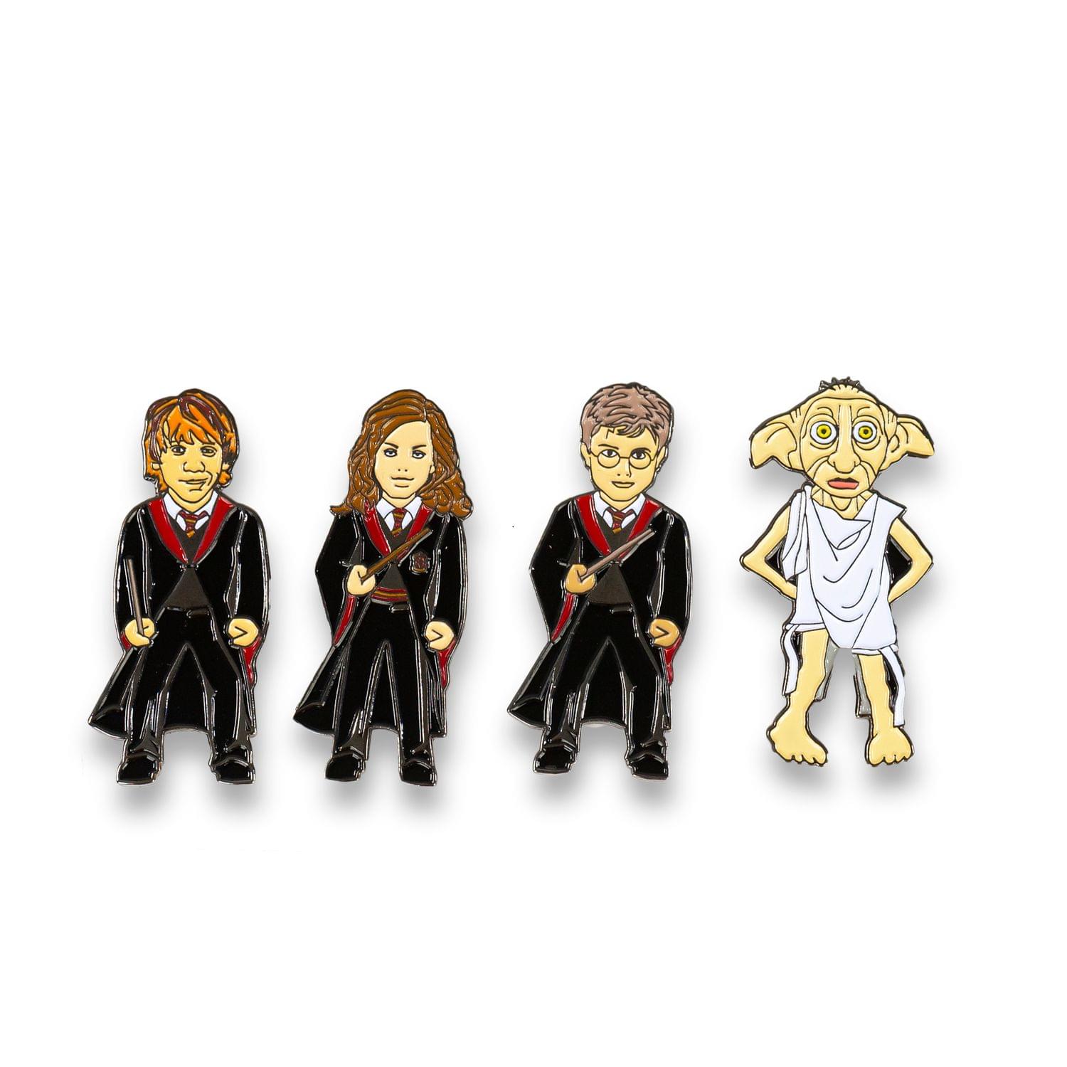 Harry Potter Enamel Pin 4-Pack - Hermione , Dobby , Harry , Ron
