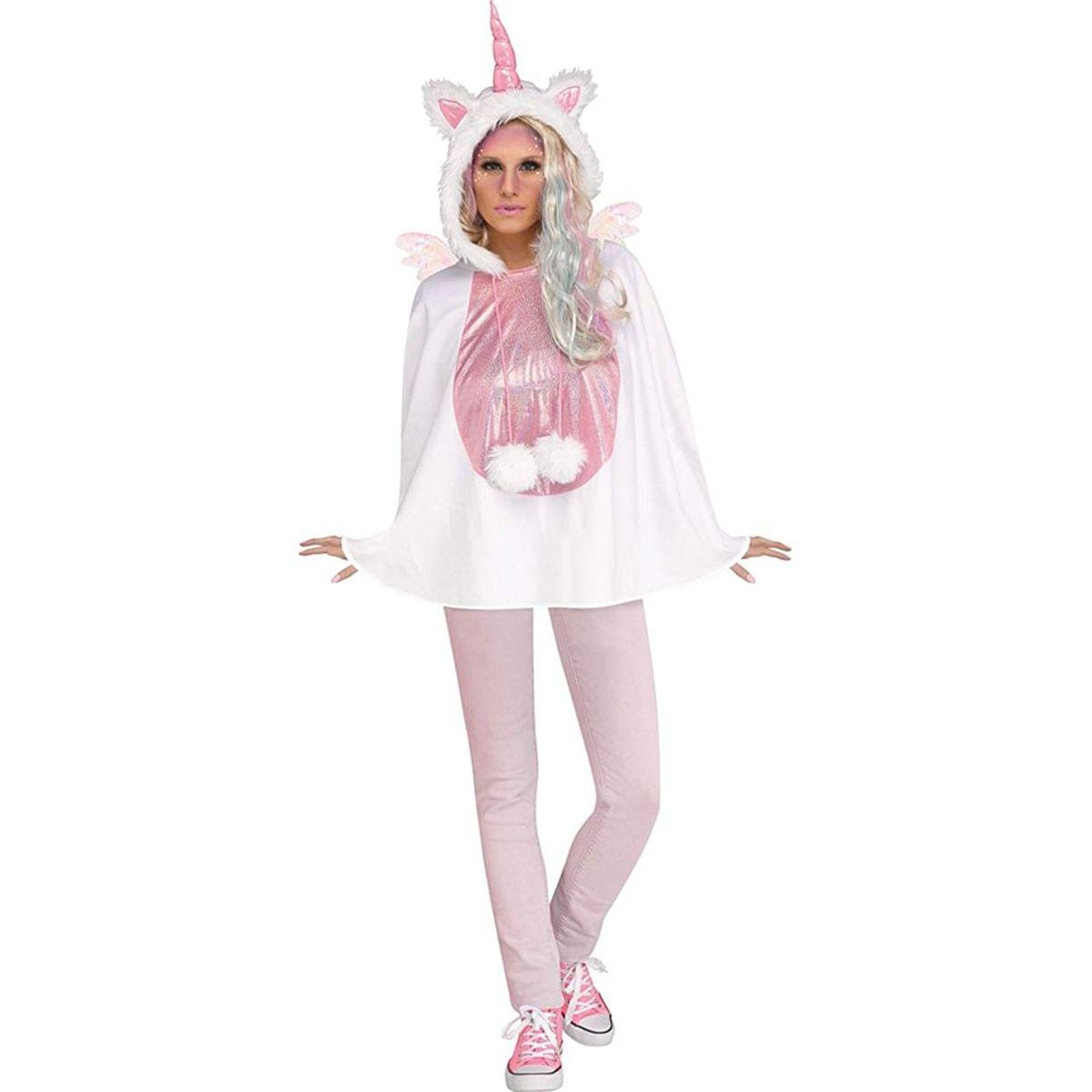 Unicorn Women's Hooded Costume Poncho - One Size