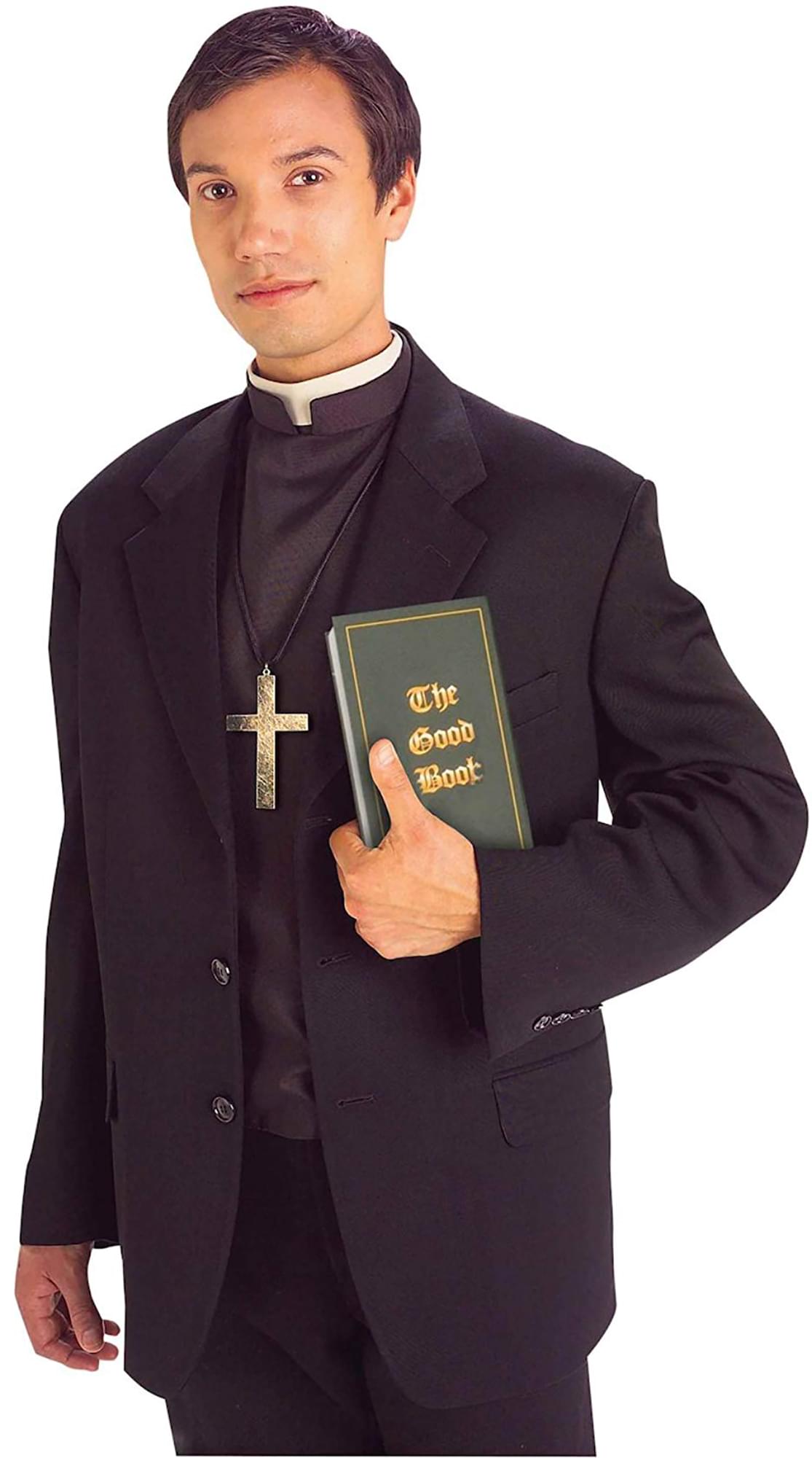Priest Costume Shirt Front With Collar