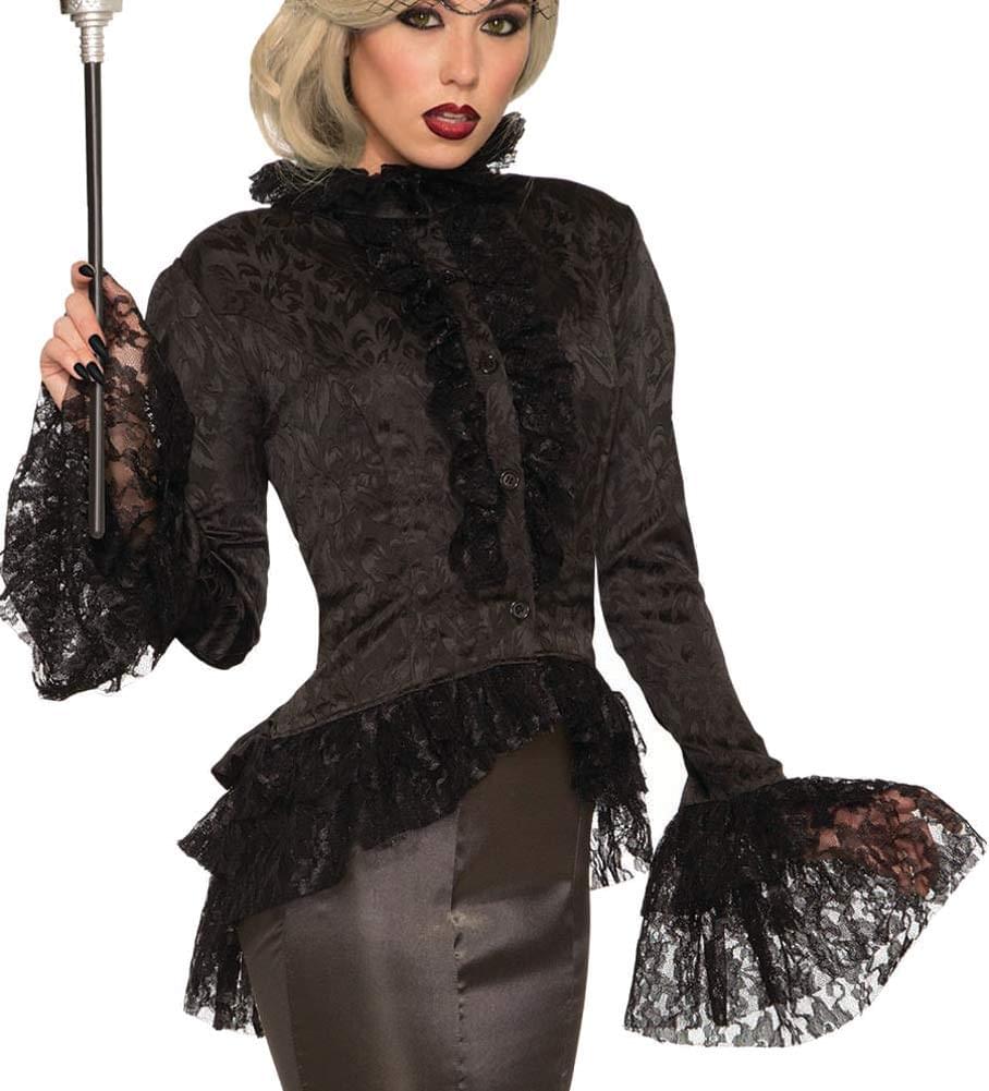 Dark Royalty Queen Blouse Women's Costume Top - Black