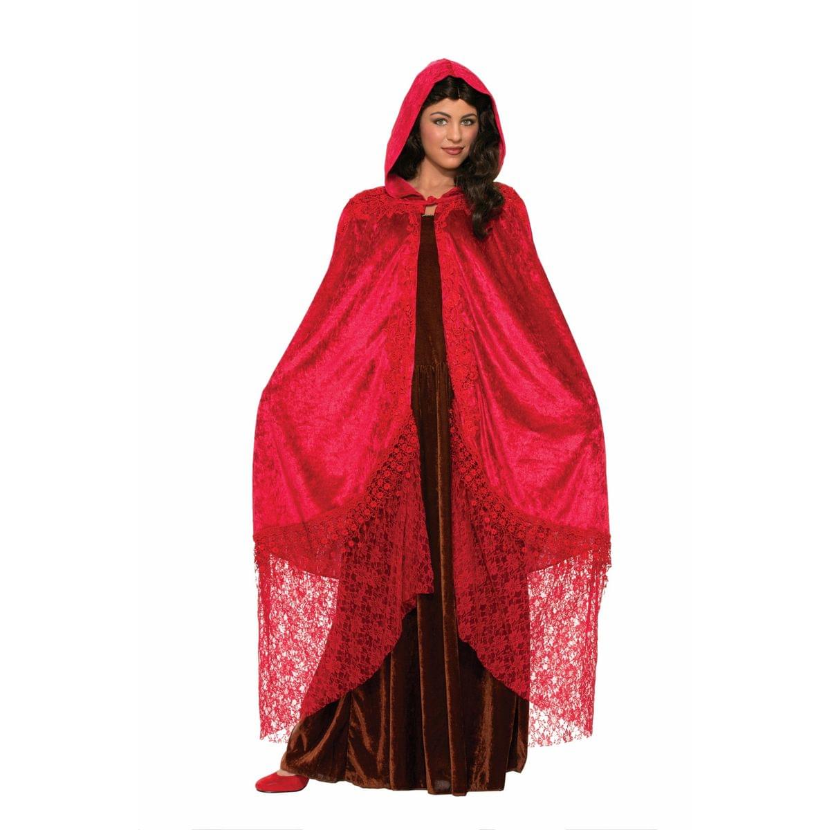 Medieval Fantasy Ruby Red Adult Costume Cape | Free Shipping