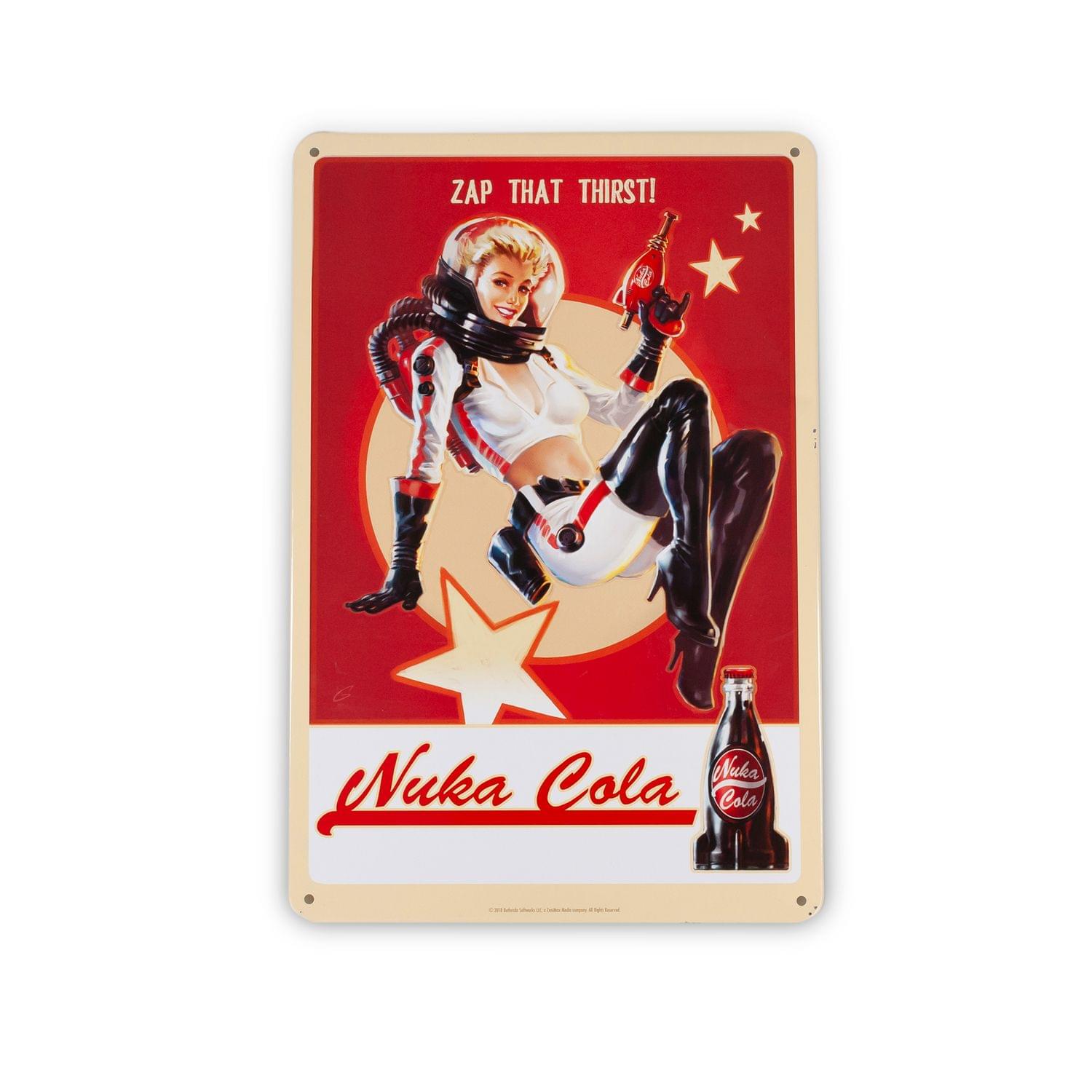 Fallout 76 Nuka Cola Girl Metal Sign , Fanwraps Official Lithograph , 6 X 9