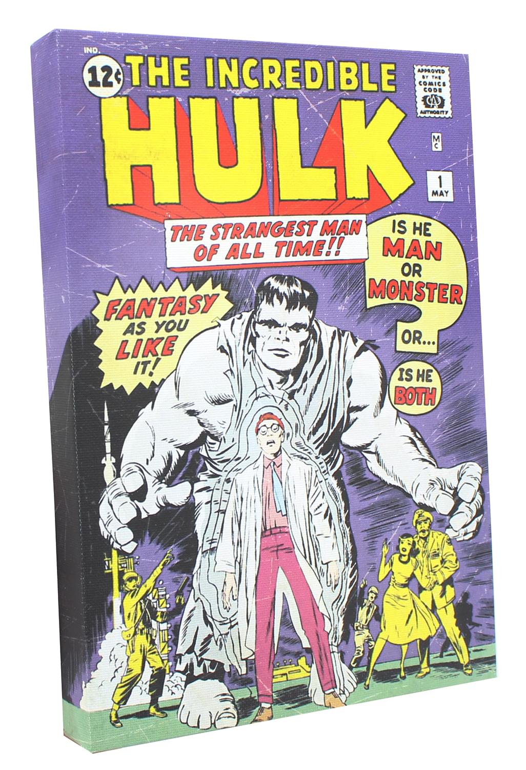 Marvel Comic Cover 9 X 5 Inch Canvas Wall Art , The Incredible Hulk #1