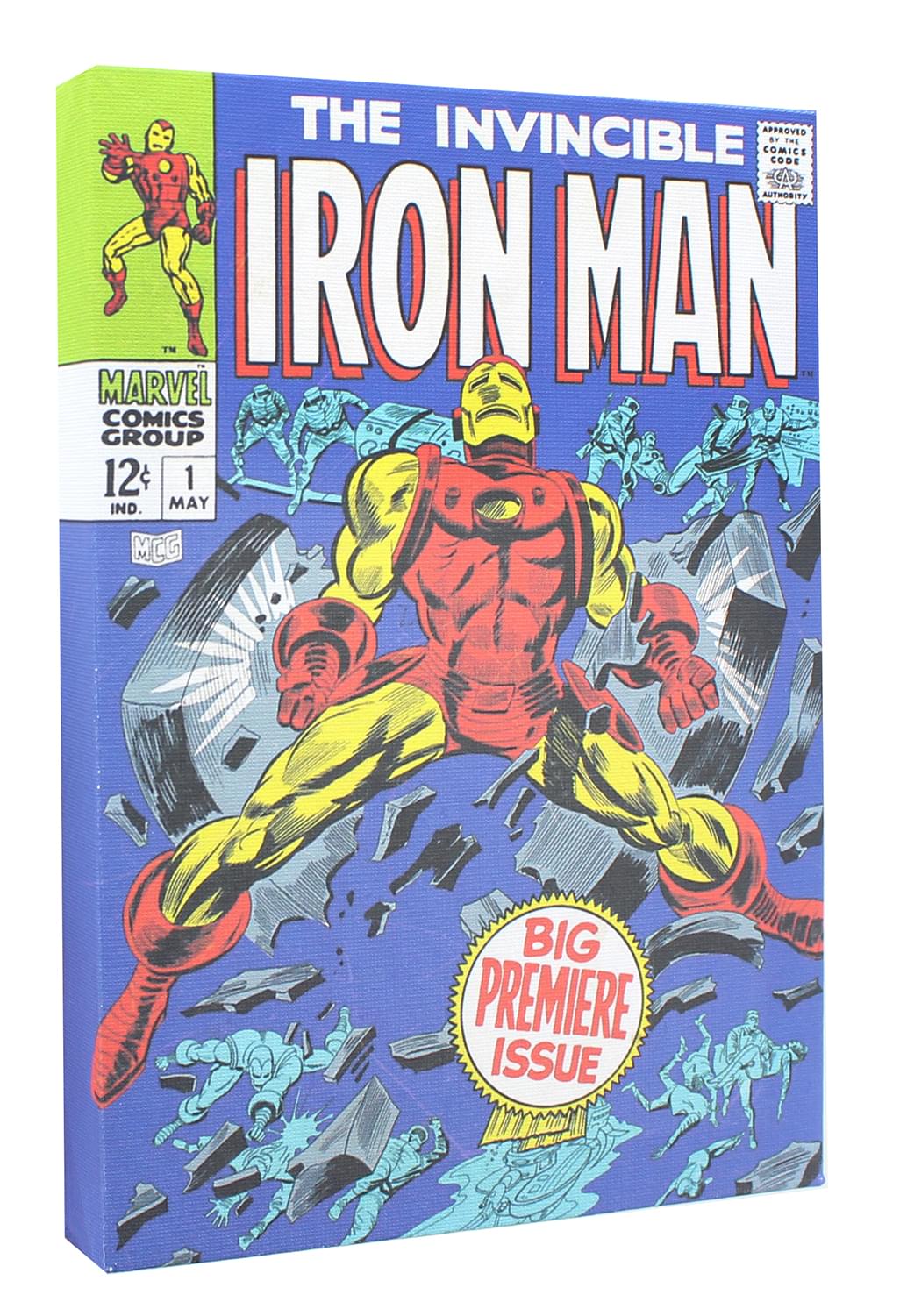 Marvel Comic Cover 9 X 5 Inch Canvas Wall Art , Invincible Iron Man #1