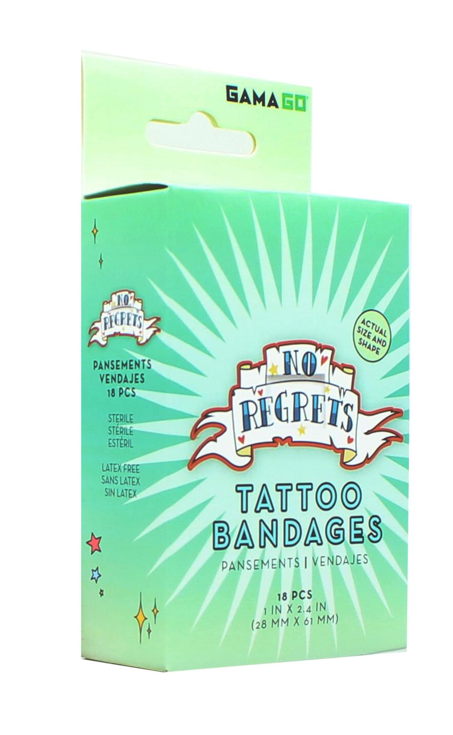 GAMAGO No Regrets Fake Tattoo Bandages , Set Of 18