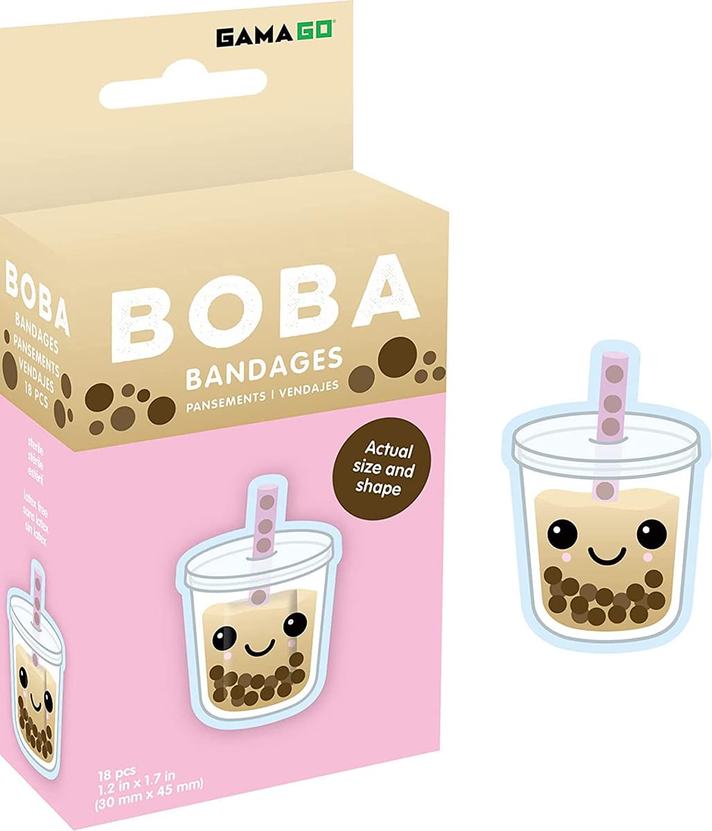 Boba Tea Bandages , Set Of 18 Individually Wrapped Self Adhesive Bandages