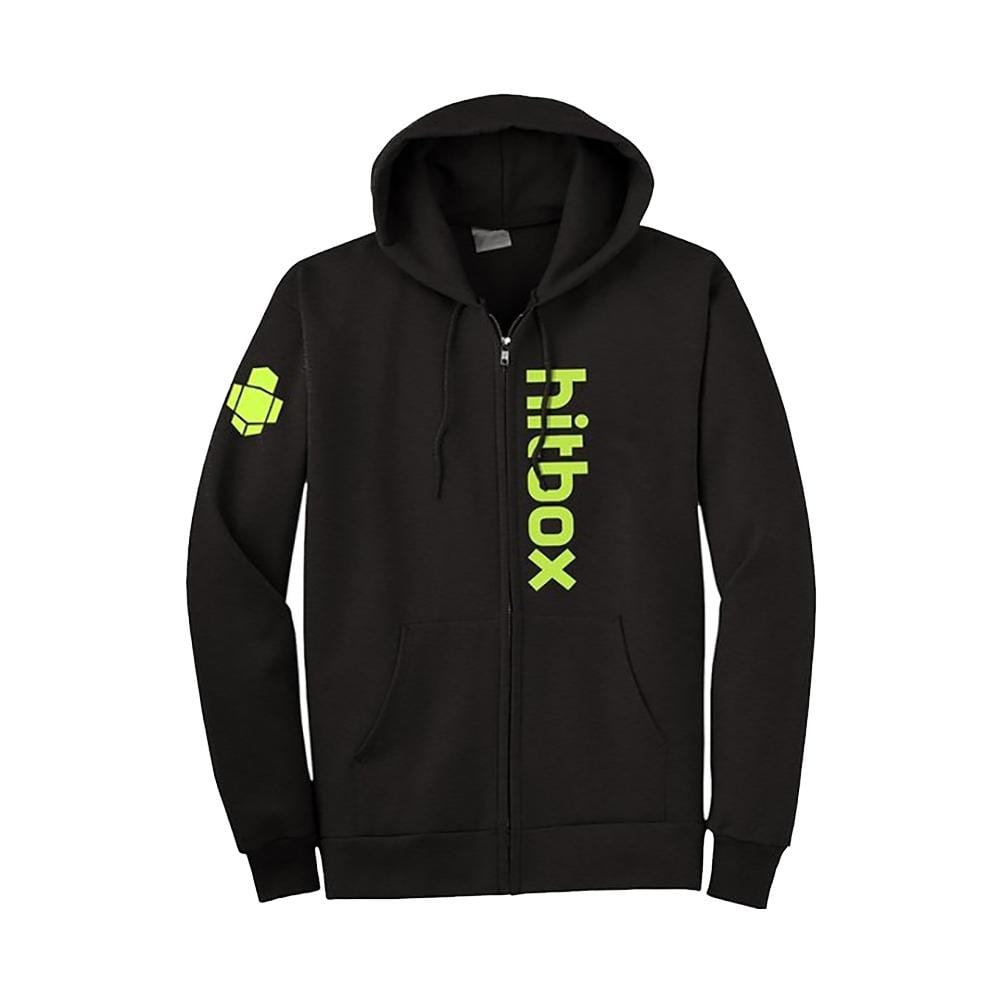 Hitbox Hitbox Font Men's Black Zip-Up Hoodie