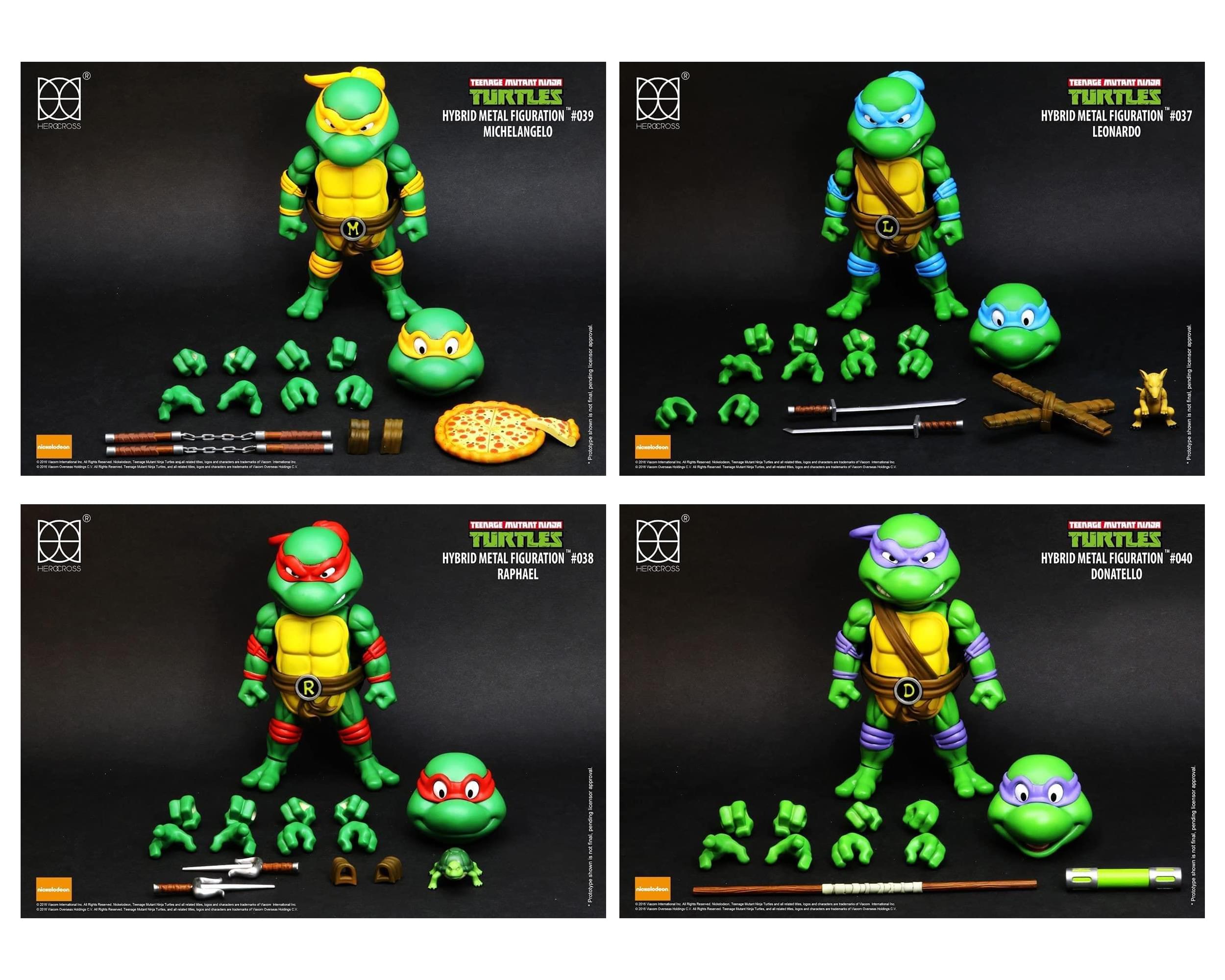 Teenage Mutant Ninja Turtles Hybrid Metal Figuration Action Figure 4 Pack