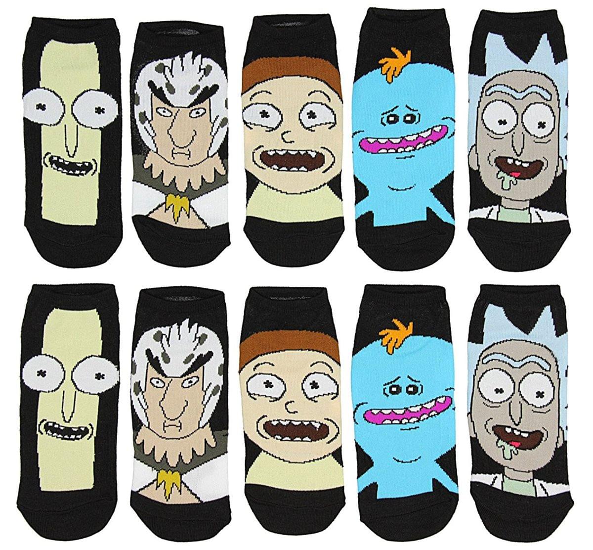 Rick And Morty Women's Low Cut Ankle Socks, Asst. Characters 5-Pack