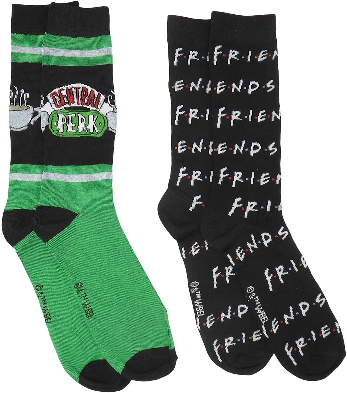 Friends Central Perk & Friends Logo Adult Crew Socks , 2 Pack