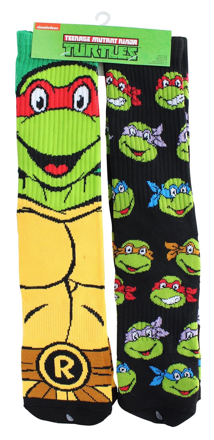 Teenage Mutant Ninja Turtles Unisex Novelty Crew Socks , 2 Pairs , Size 6-12