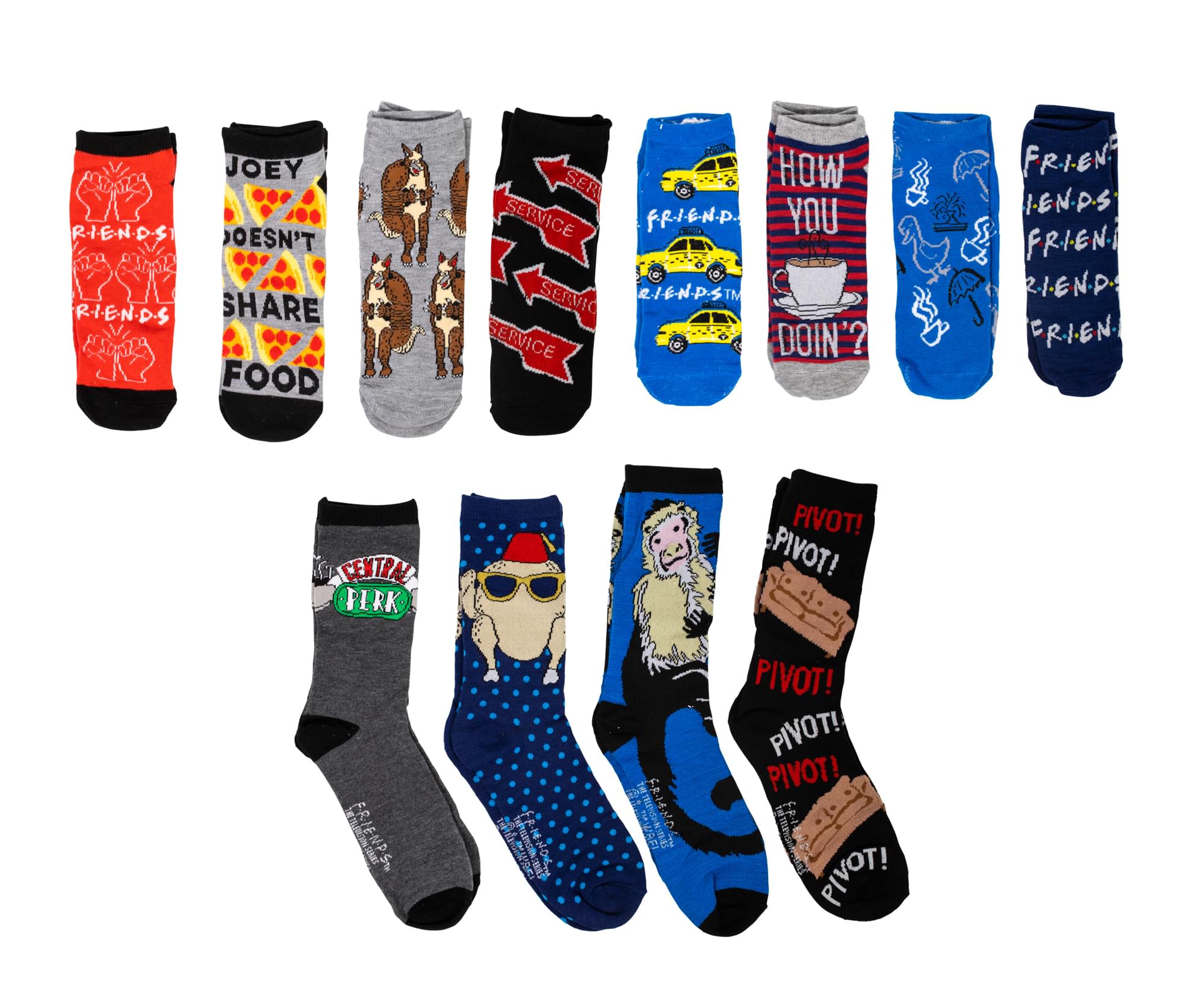 Friends Mens 12 Days Of Socks In Advent Gift Box , Set A