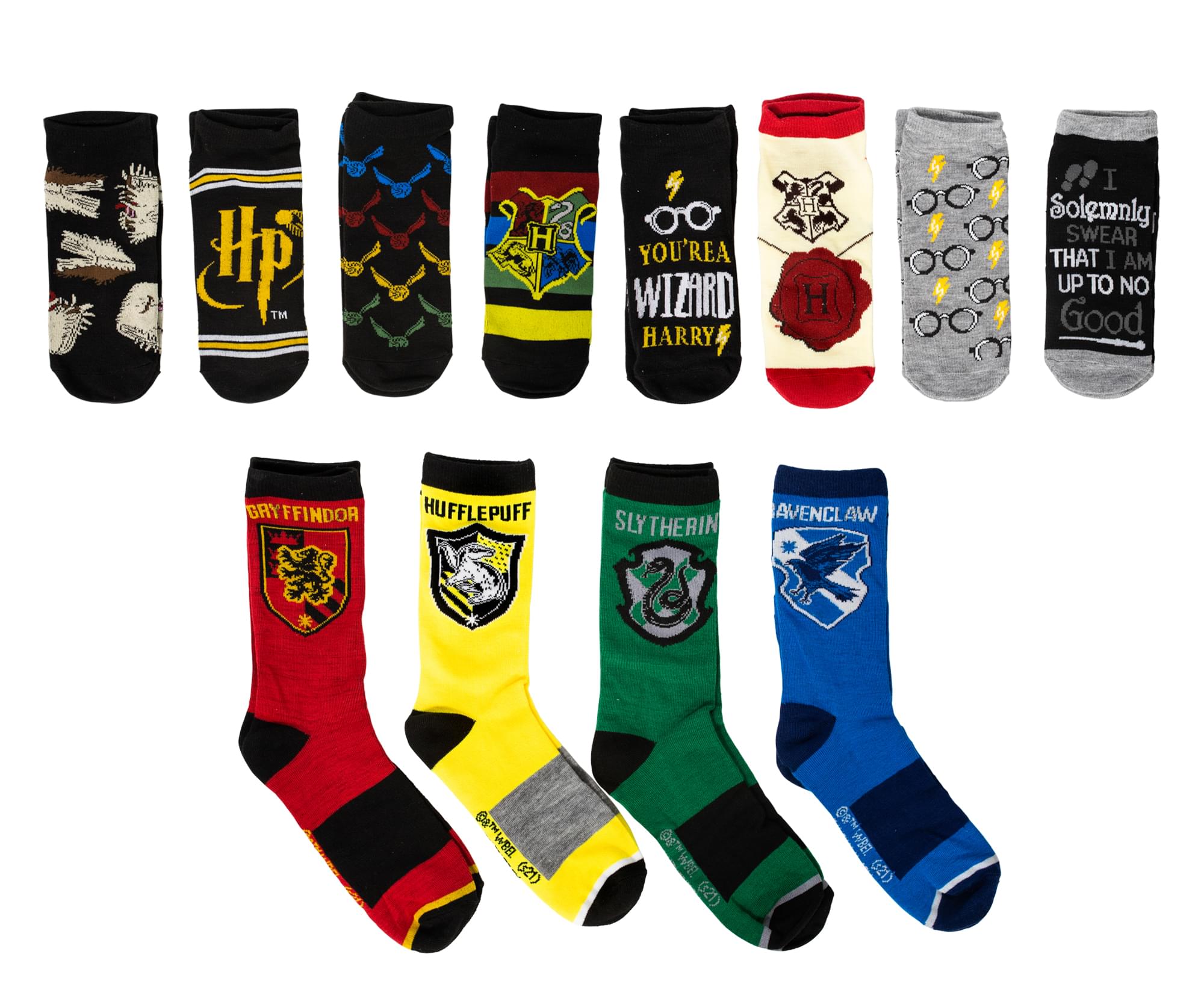 Harry Potter Hogwarts Houses Womens 12 Days Of Socks In Advent Gift Box